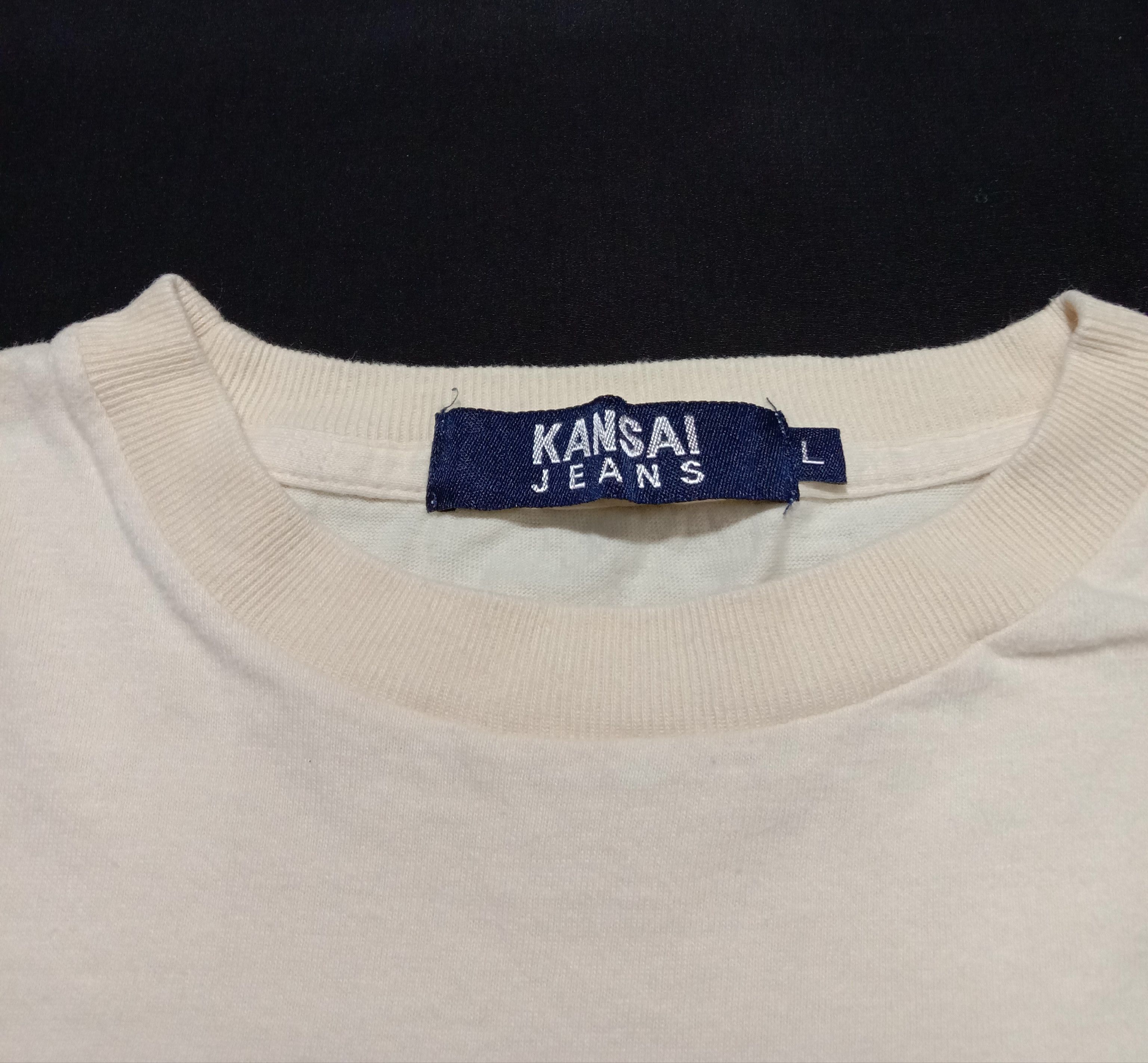 Japanese Brand Kansai Yamamoto Kansai Jeans Spell Out Logo Tee Size L / US 10 / IT 46 - 7 Thumbnail