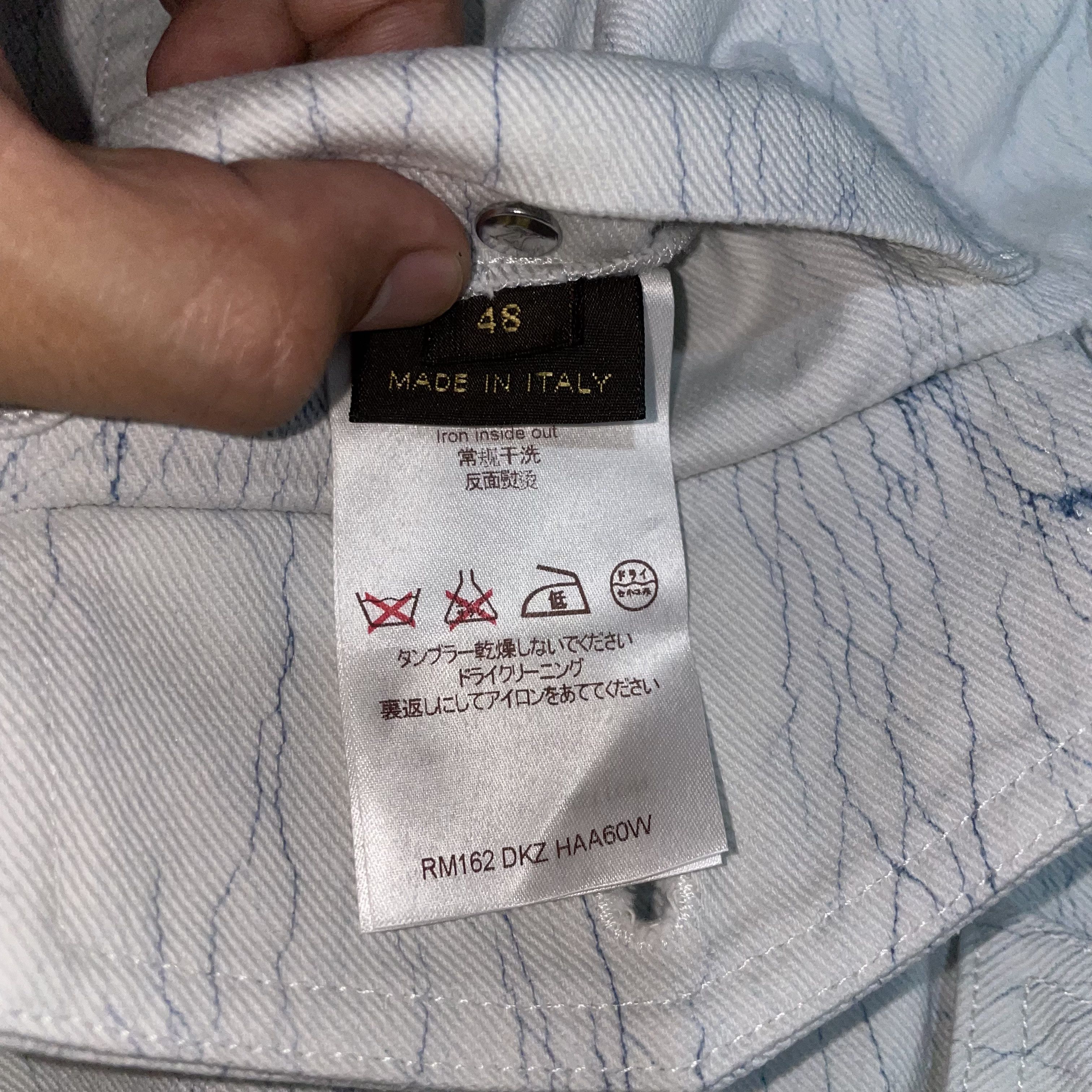 Louis Vuitton Louis Vuitton AW16 Marble Paint Crack Denim Jacket Size US M / EU 48-50 / 2 - 6 Thumbnail