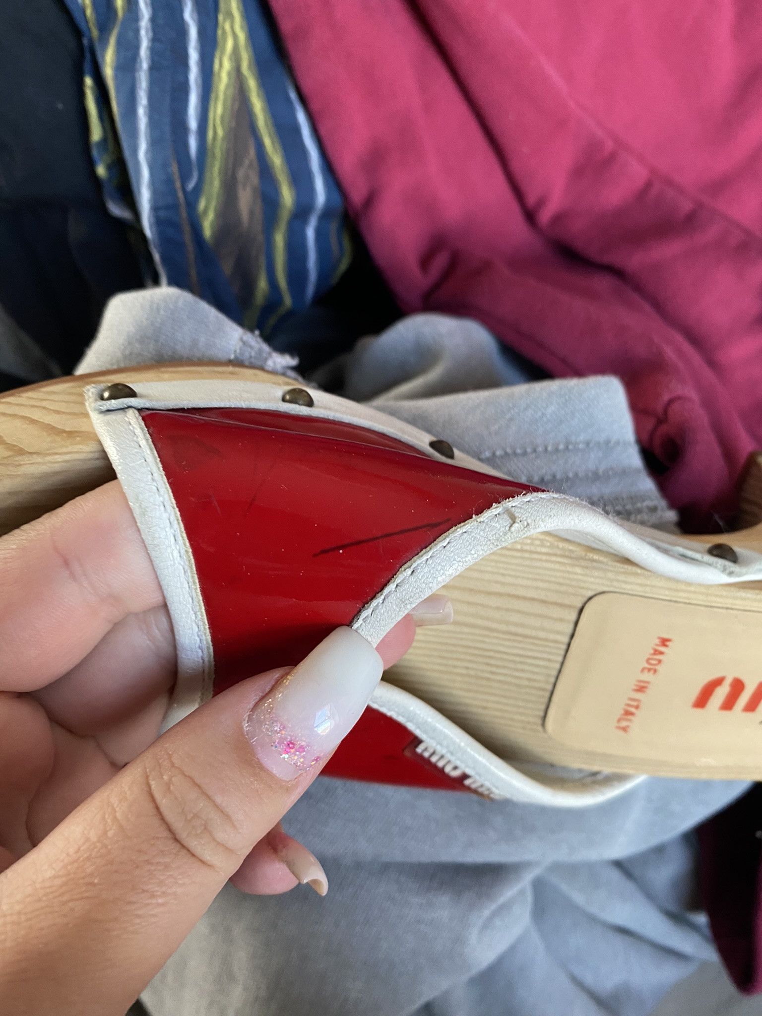 Miu Miu Miu Miu vintage rote mules wooden 90s Size US 6 / IT 36 - 8 Thumbnail