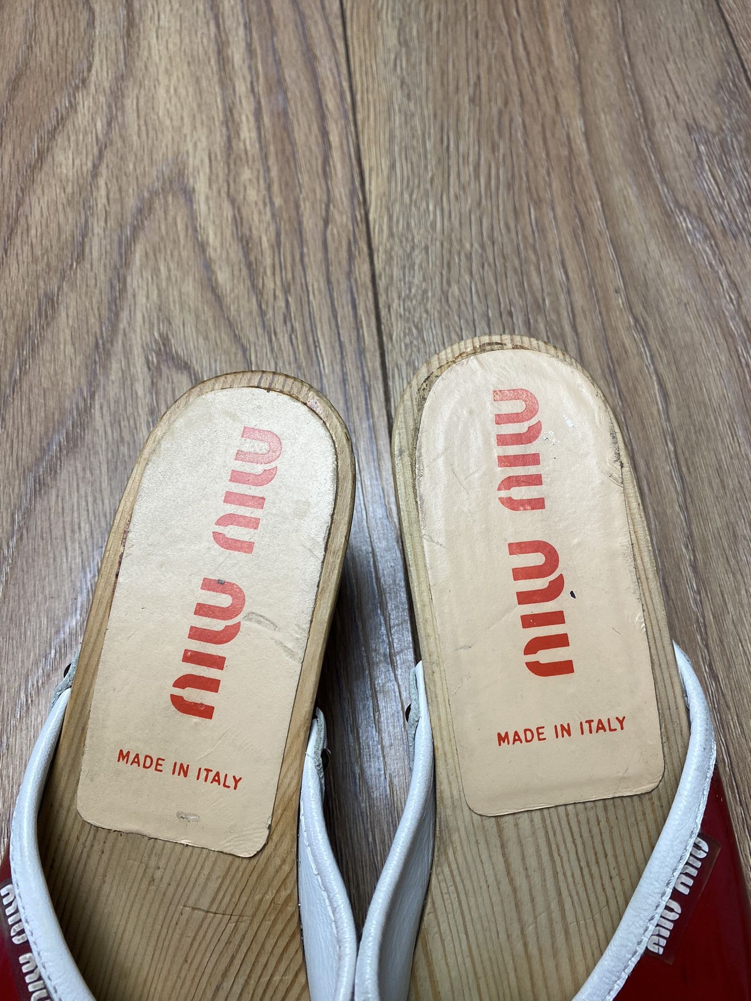 Miu Miu Miu Miu vintage rote mules wooden 90s Size US 6 / IT 36 - 4 Thumbnail
