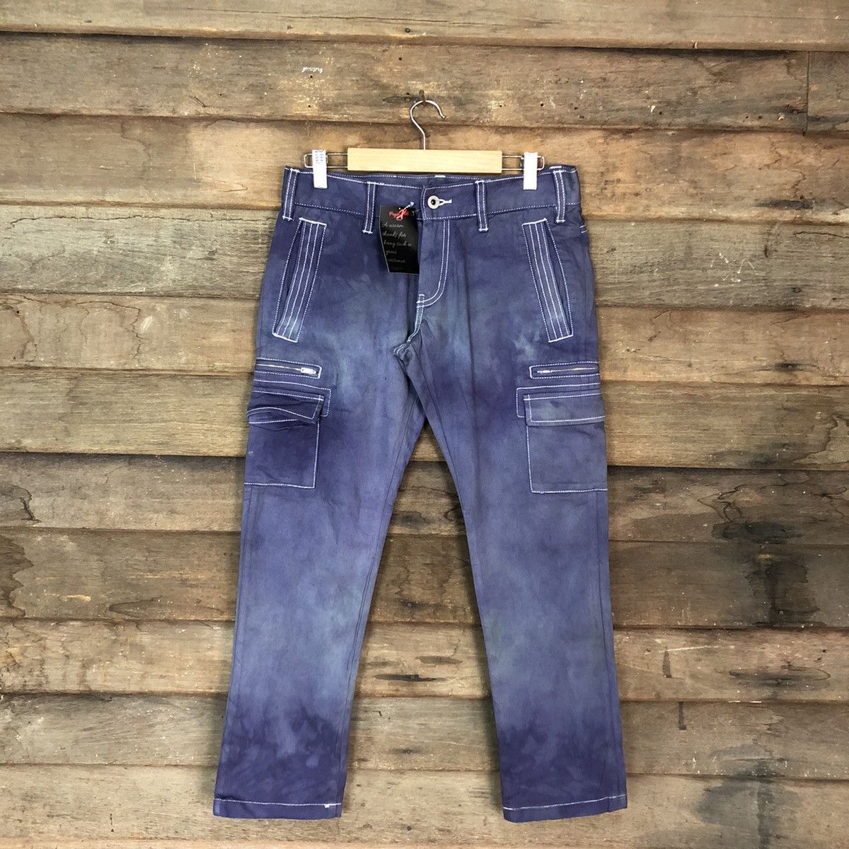 5351 POUR LES HOMMES 5251 Pour Les Hommes Blue Multipocket Cargo Pants #4884 Size US 29 - 1 Thumbnail
