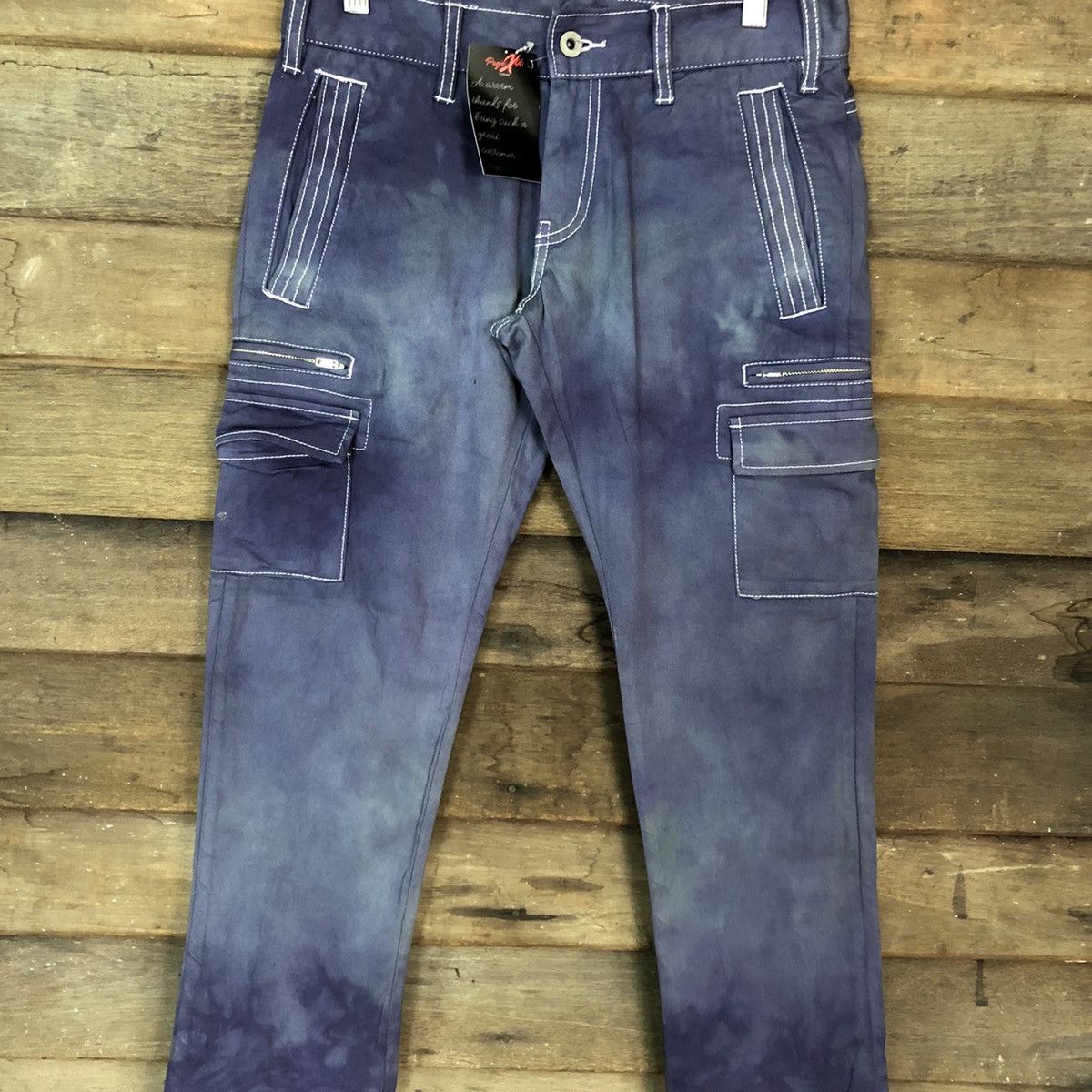 5351 POUR LES HOMMES 5251 Pour Les Hommes Blue Multipocket Cargo Pants #4884 Size US 29 - 4 Thumbnail