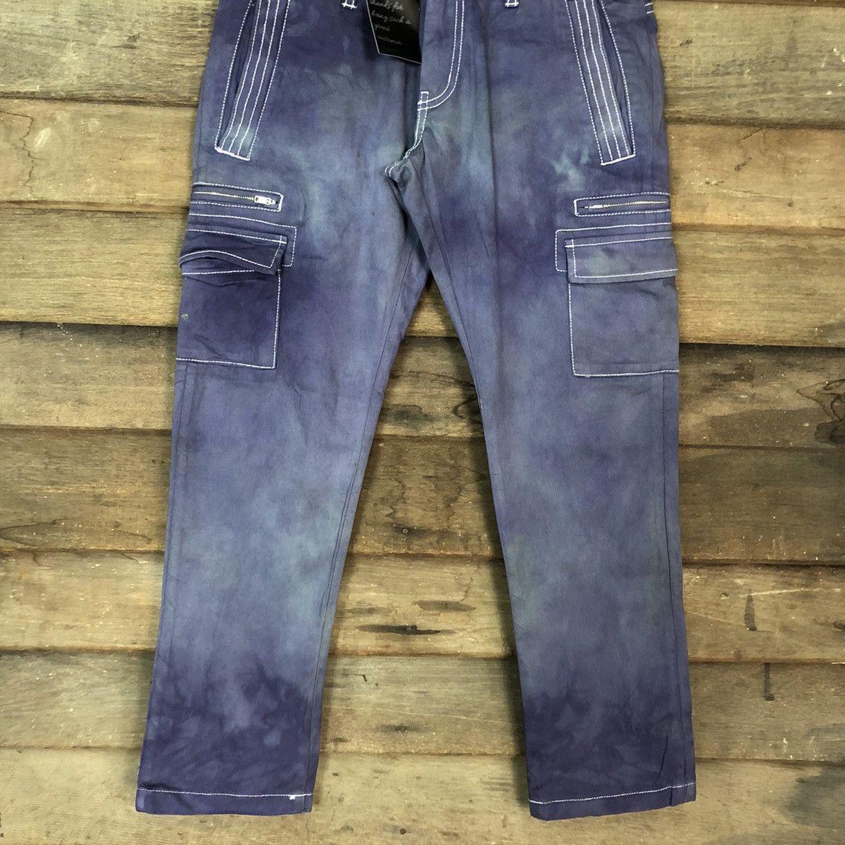 5351 POUR LES HOMMES 5251 Pour Les Hommes Blue Multipocket Cargo Pants #4884 Size US 29 - 3 Thumbnail