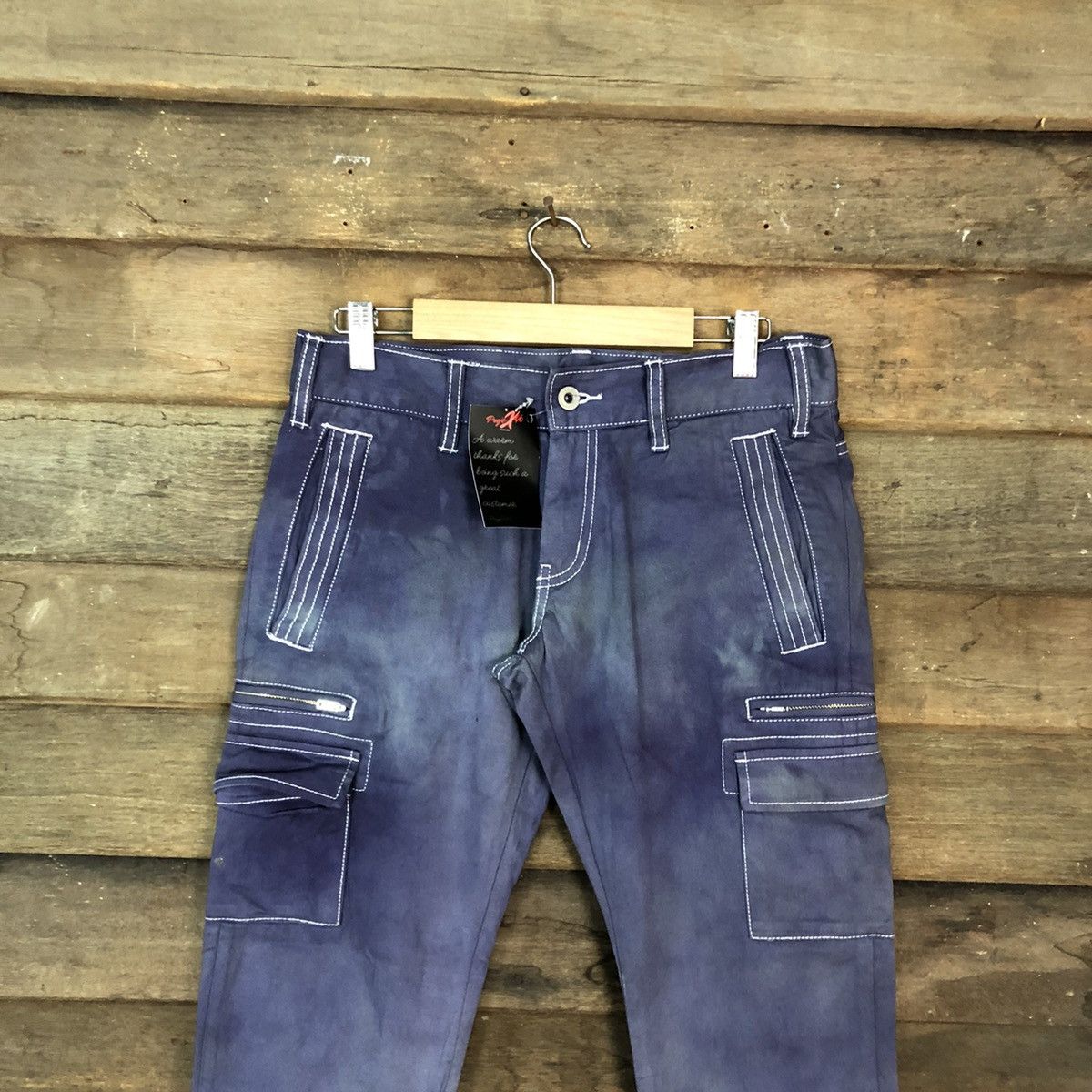 5351 POUR LES HOMMES 5251 Pour Les Hommes Blue Multipocket Cargo Pants #4884 Size US 29 - 2 Thumbnail