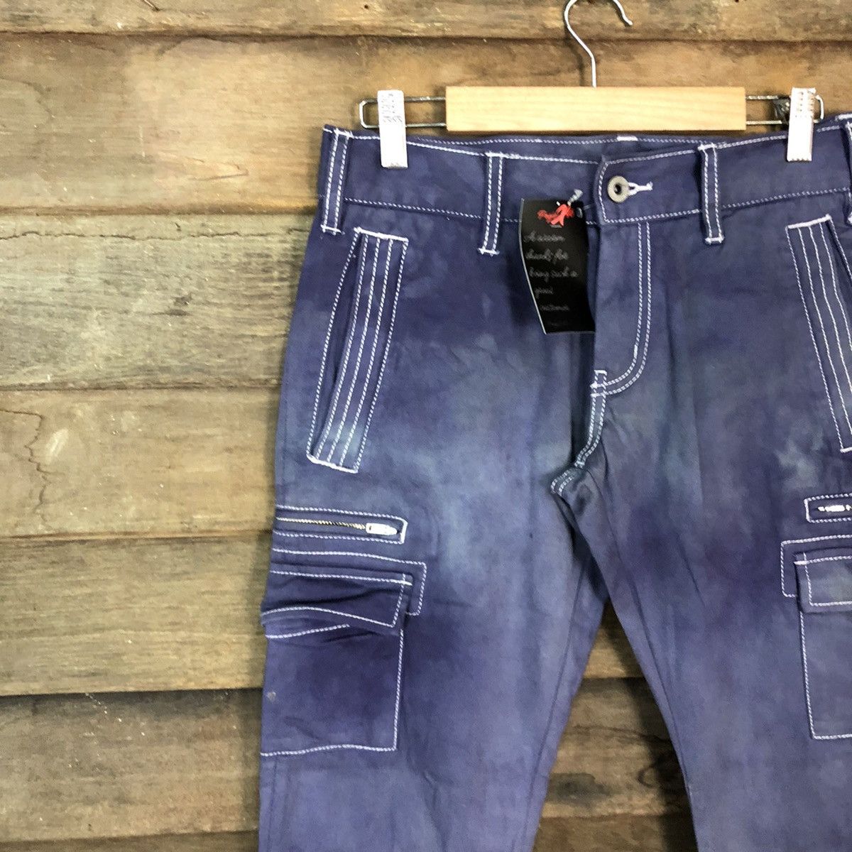 5351 POUR LES HOMMES 5251 Pour Les Hommes Blue Multipocket Cargo Pants #4884 Size US 29 - 6 Thumbnail
