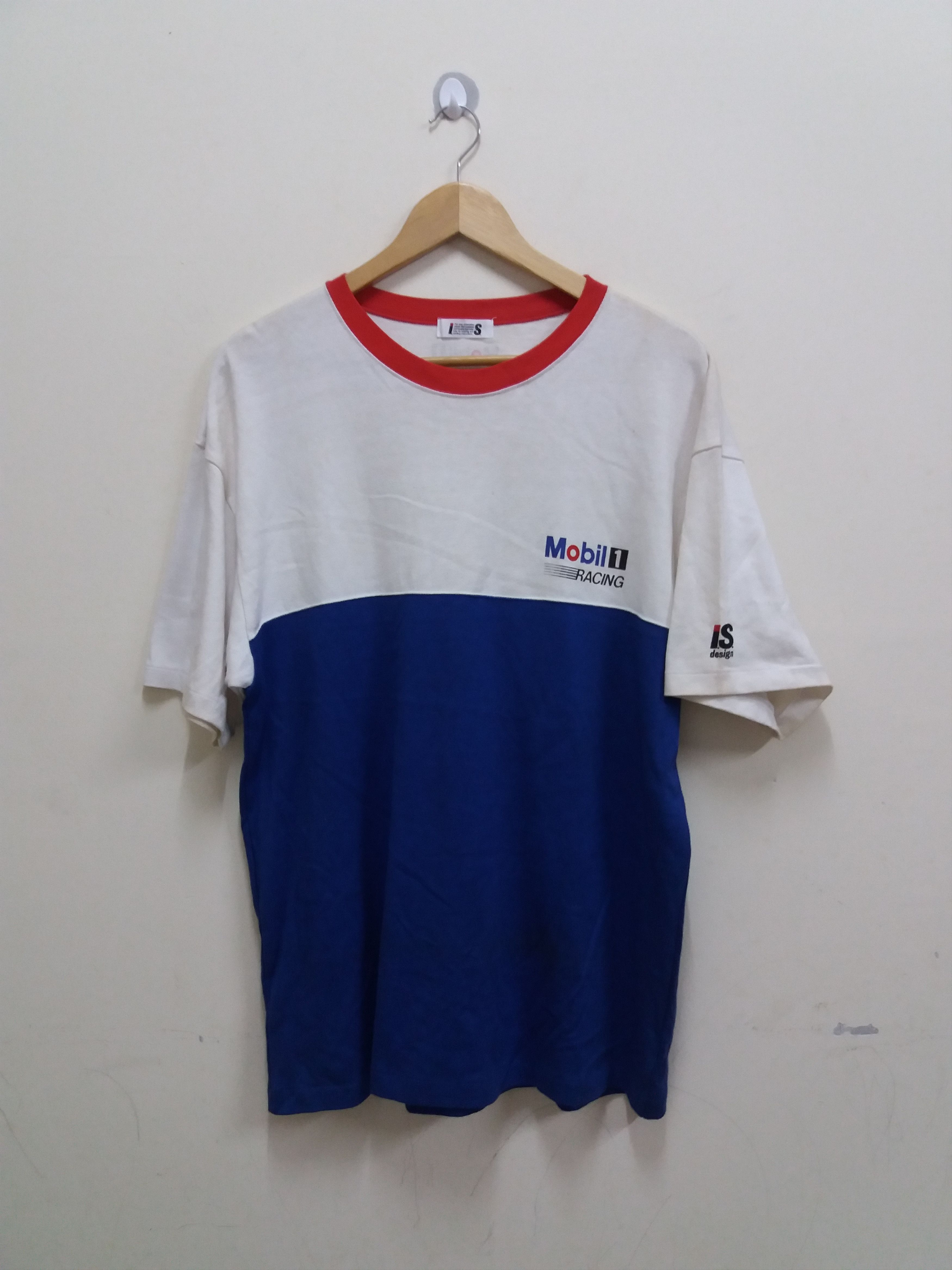 image of Issey Miyake x Tsumori Chisato Vintage Issey Sport Mobil 1 Racing Raglan T-Shirt/is in Blue (Size L