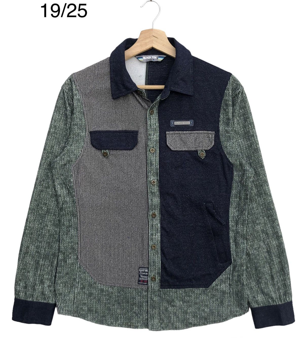 image of Vintage Black Yak Button Shirt Conduroy Wool, Men's (Size Small)