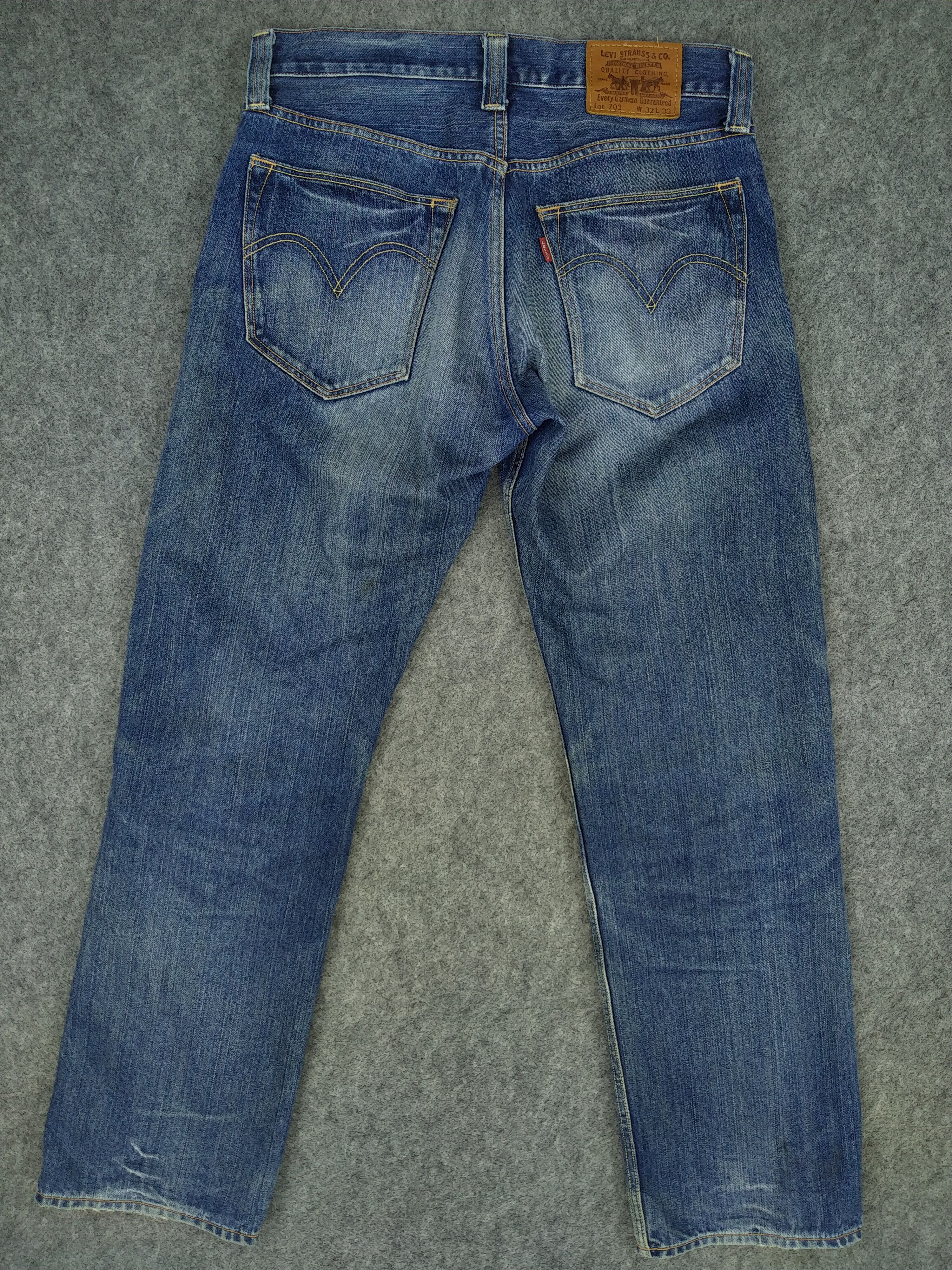Levi's Dirty Blue Distressed Vintage Levi's 703 Denim -JN838 Size US 33 - 2 Thumbnail