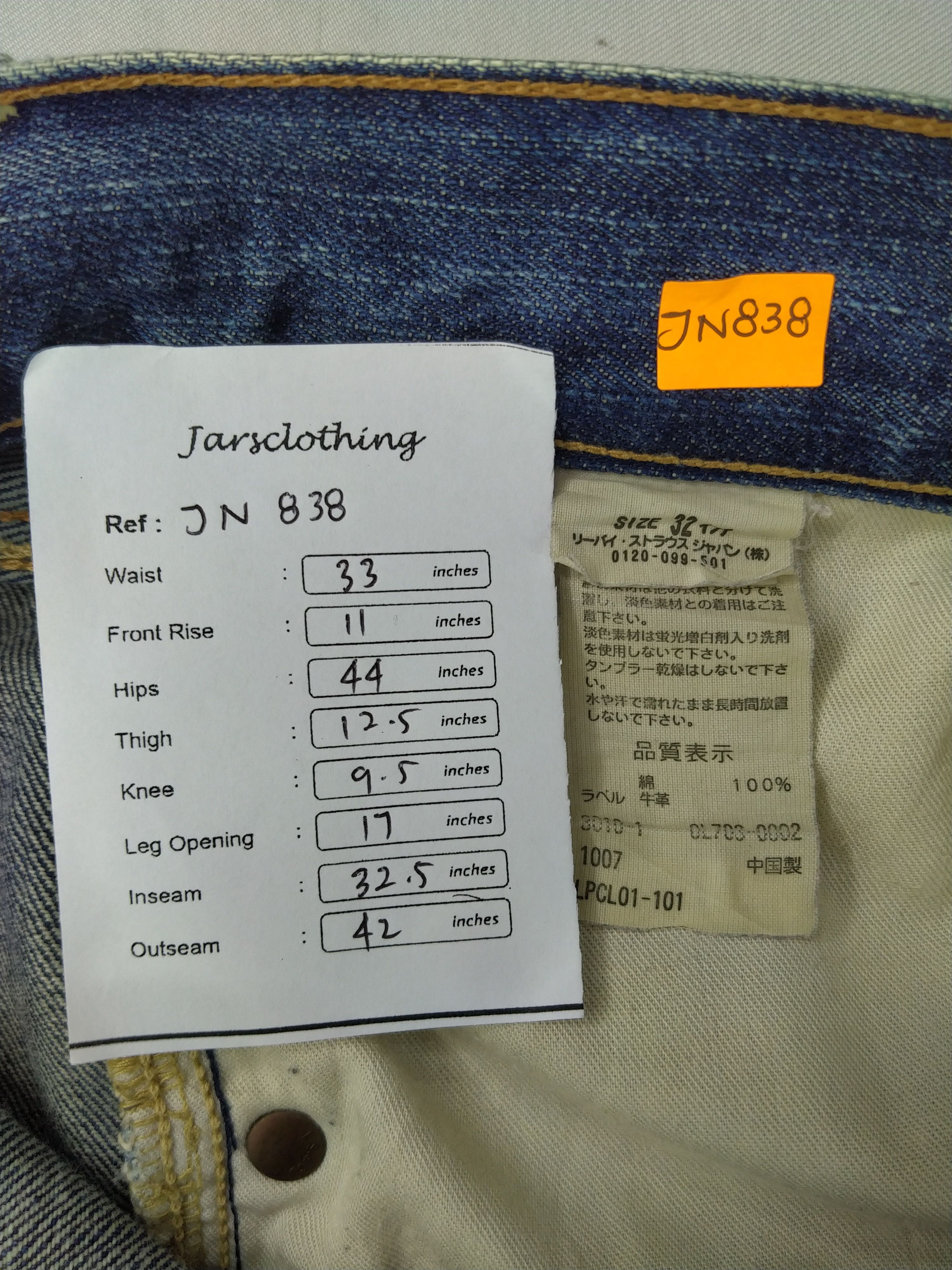 Levi's Dirty Blue Distressed Vintage Levi's 703 Denim -JN838 Size US 33 - 7 Thumbnail