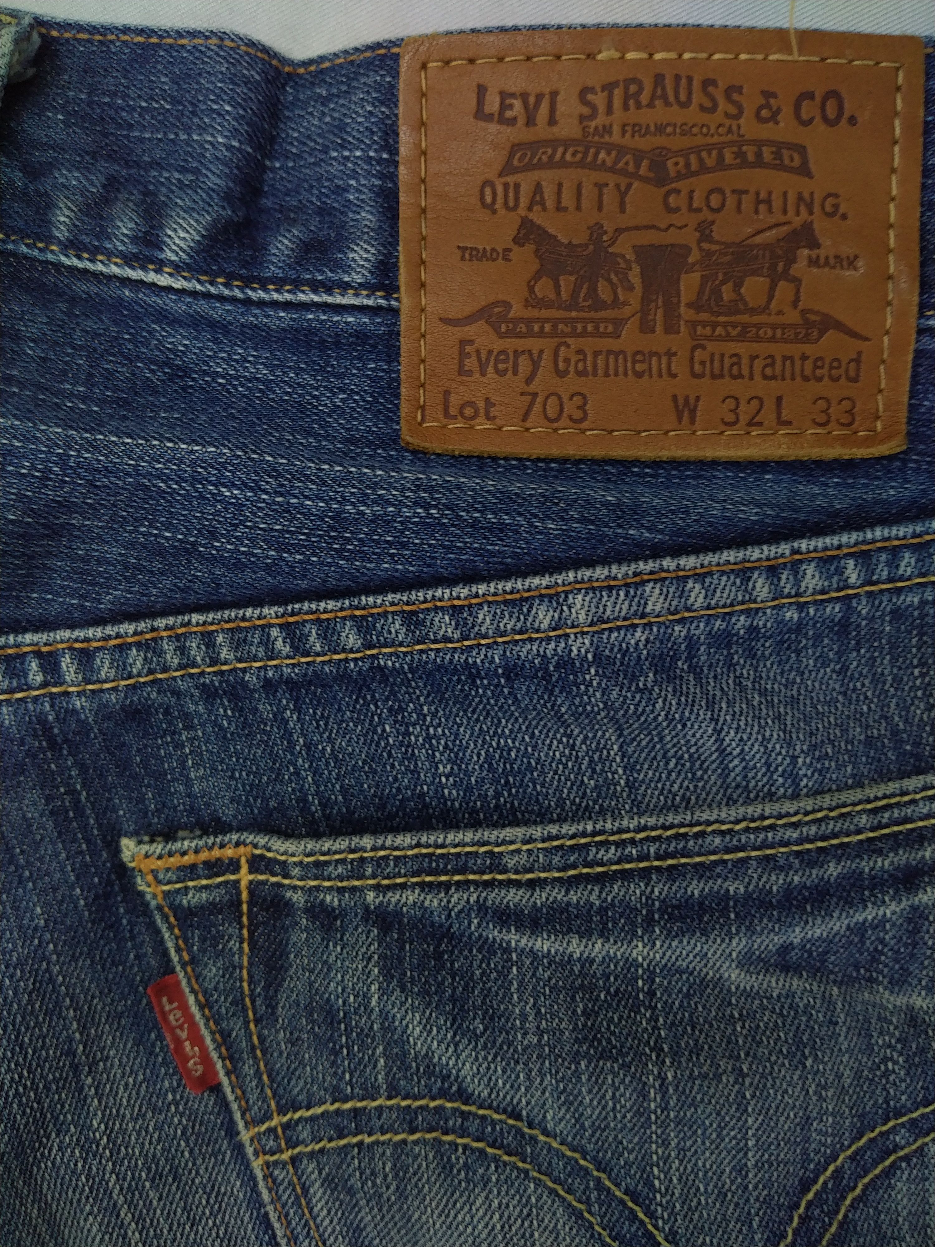 Levi's Dirty Blue Distressed Vintage Levi's 703 Denim -JN838 Size US 33 - 8 Thumbnail