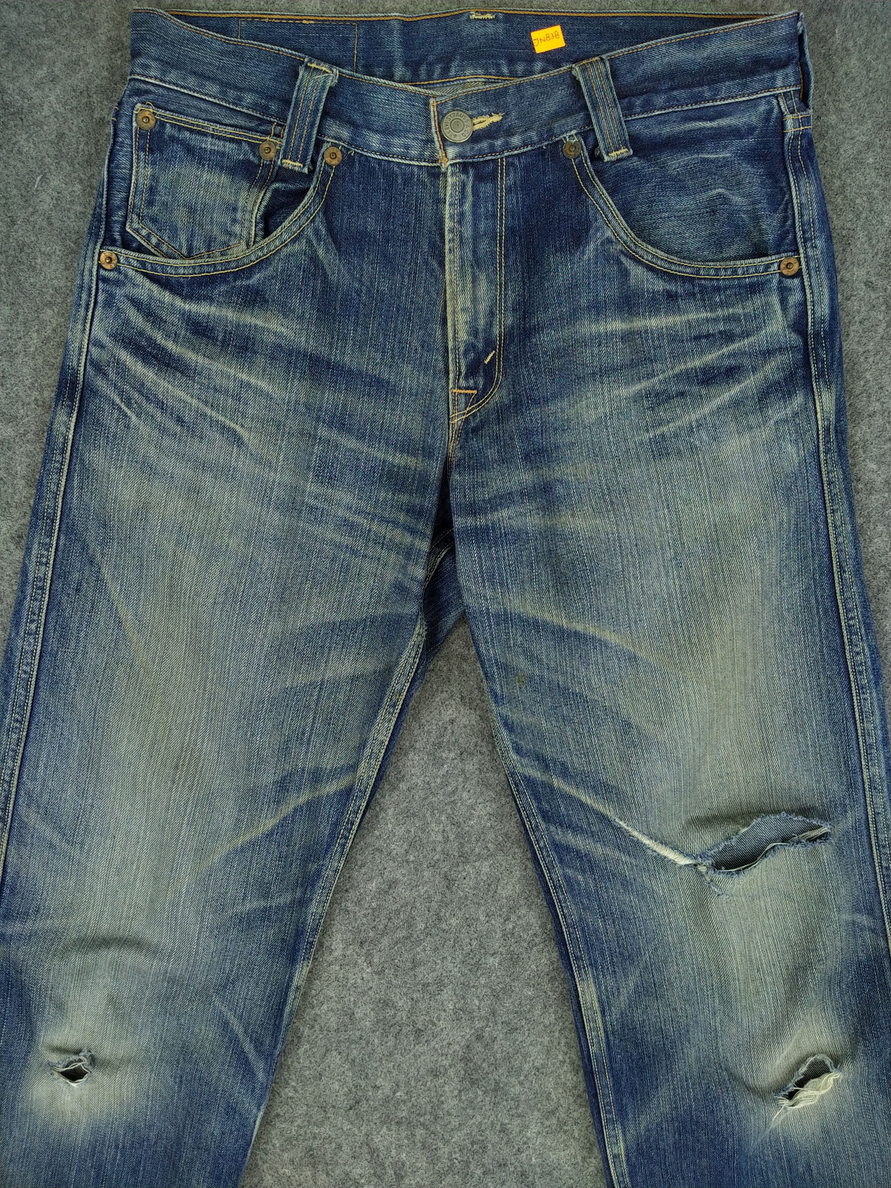Levi's Dirty Blue Distressed Vintage Levi's 703 Denim -JN838 Size US 33 - 3 Thumbnail