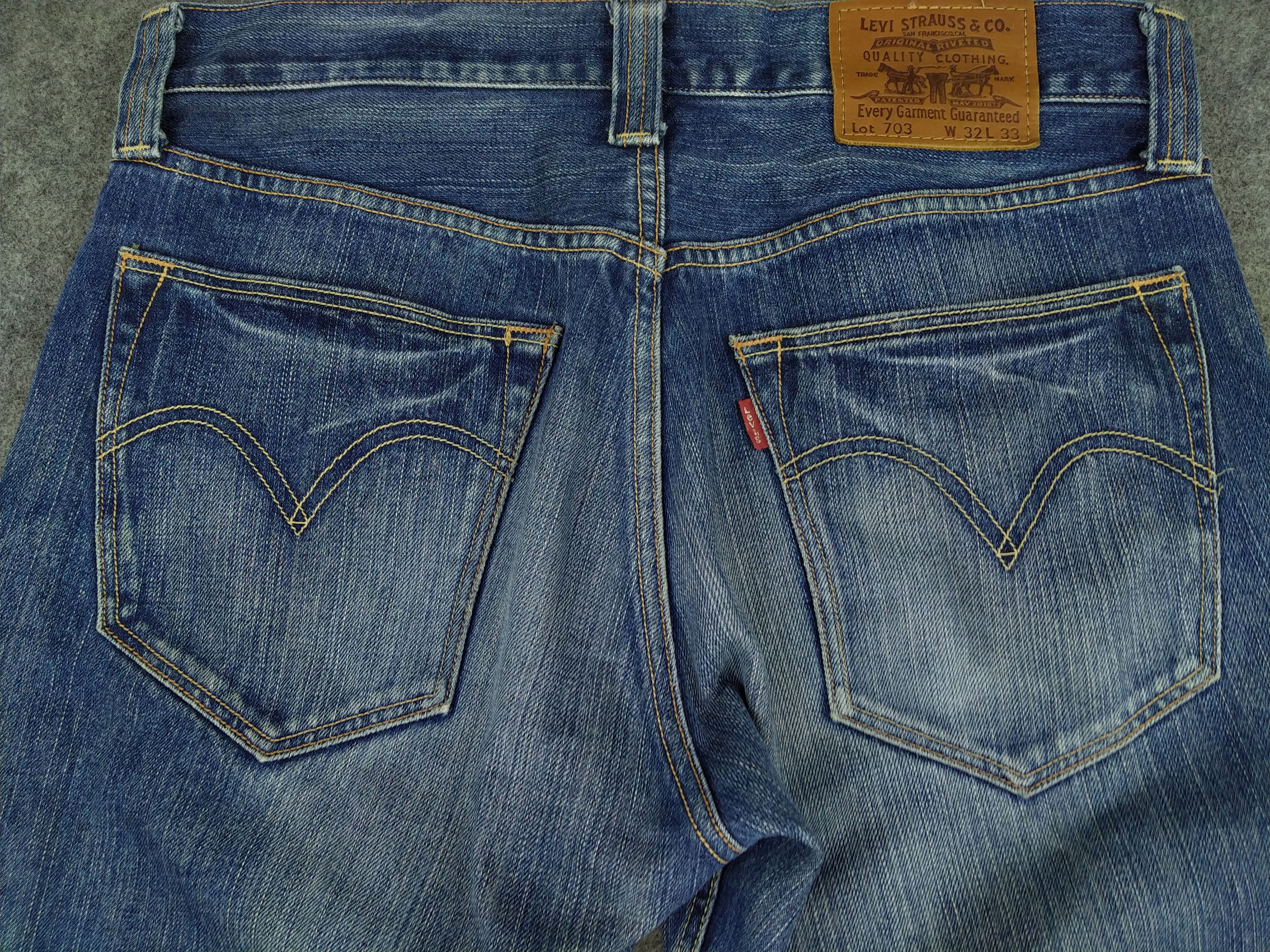 Levi's Dirty Blue Distressed Vintage Levi's 703 Denim -JN838 Size US 33 - 4 Thumbnail