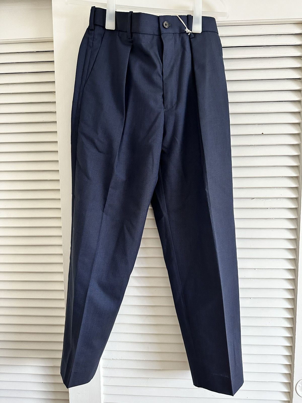 Markaware Markaware ORGANIC WOOL TROPICAL PEGTOP TROUSERS NAVY SIZE 1 Size US 29 - 3 Thumbnail