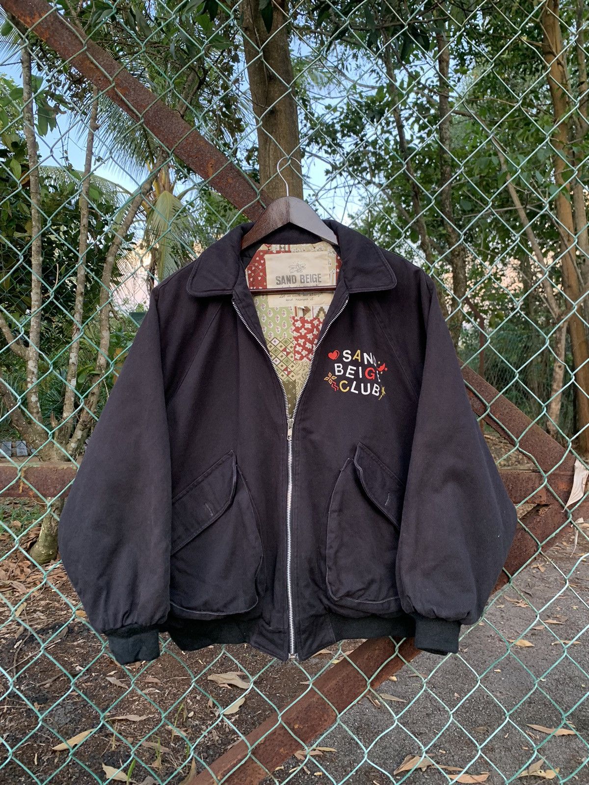 Vintage Vintage SAND BEIGE Bandana Lined Bomber Jacket Size US M / EU 48-50 / 2 - 2 Thumbnail