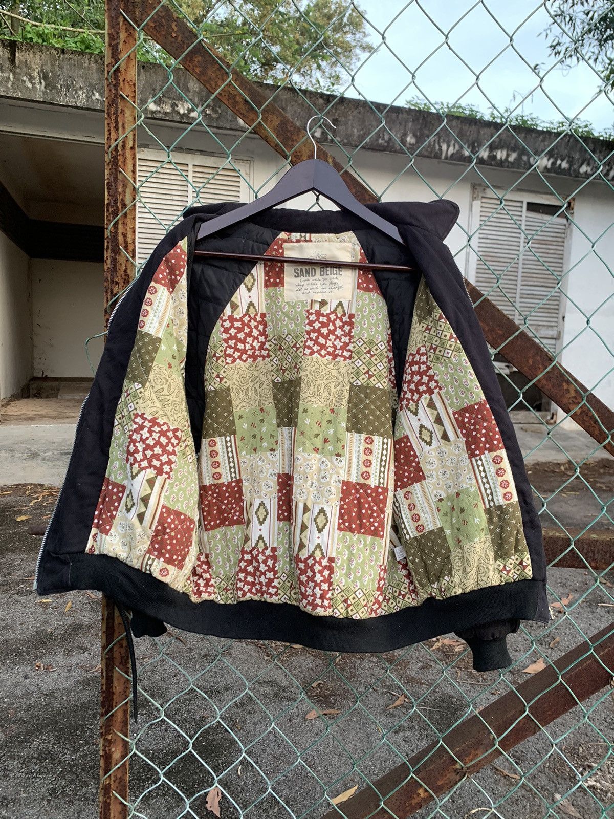 Vintage Vintage SAND BEIGE Bandana Lined Bomber Jacket Size US M / EU 48-50 / 2 - 8 Thumbnail
