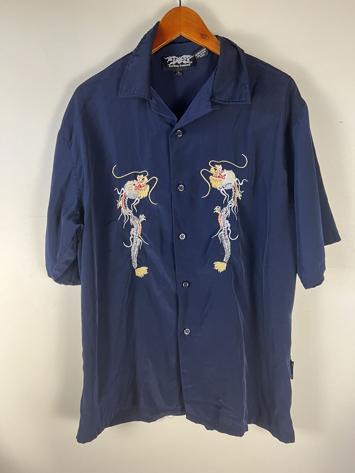 Vintage Vintage Y2K Dragonfly Dragon Button Up Shirt | Grailed