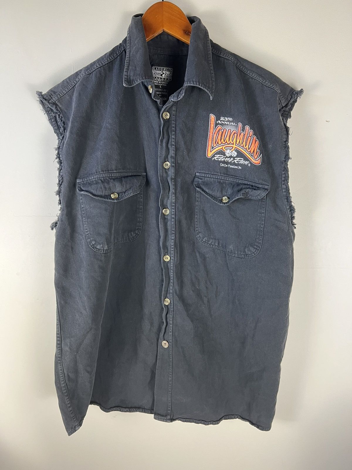 Vintage 2005 Laughlin Riven Run Biker Vest Size US L / EU 52-54 / 3 - 2 Thumbnail