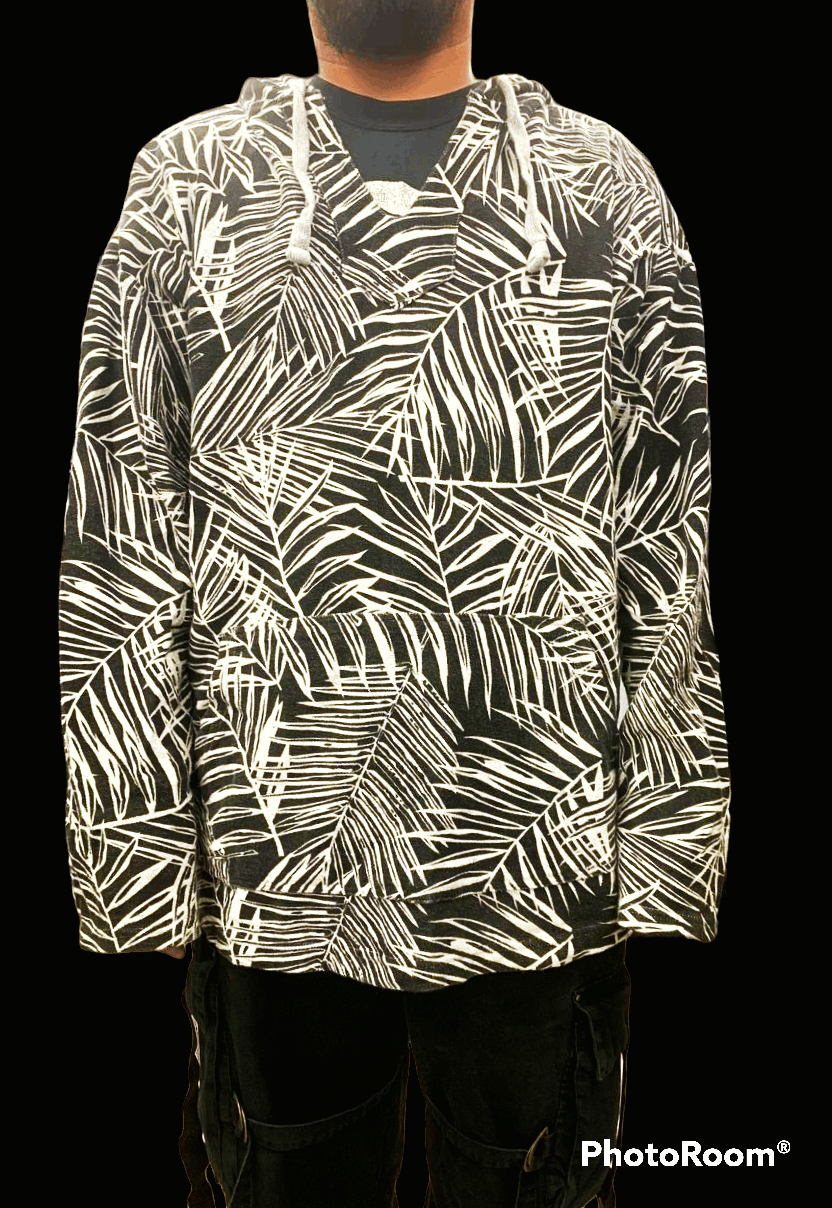 image of Hype x Stussy Baggy Stussy Hoodie Fullprint Floral in Black White, Men's (Size Medium)