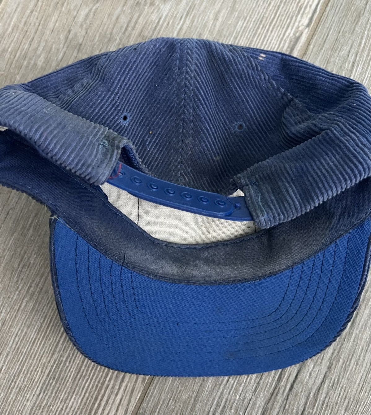 Vintage 1980s Hydraulic Truck Equipment Blue Corduroy Vintage Hat Size ONE SIZE - 5 Thumbnail