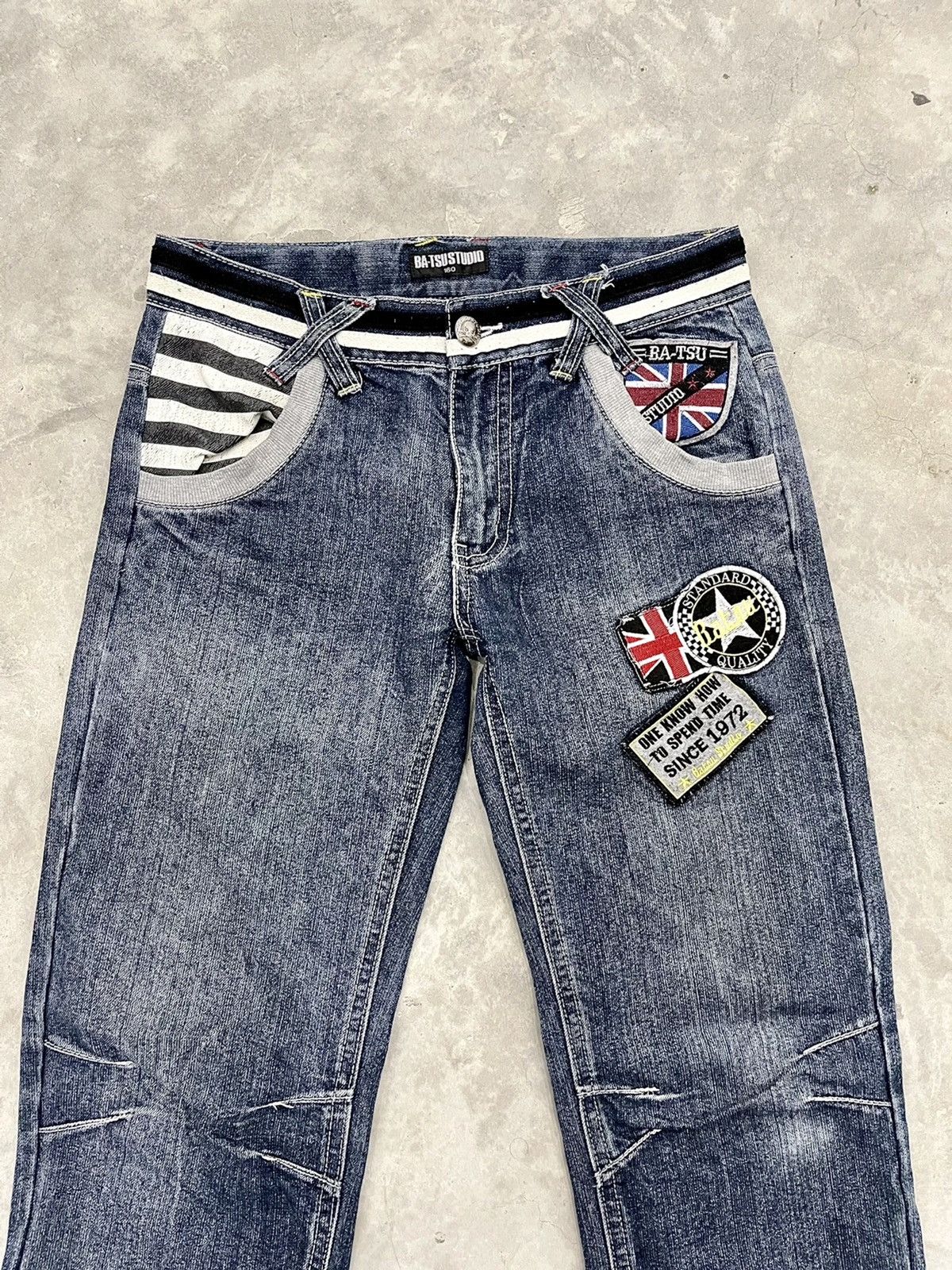 Japanese Brand × Vintage 💥VINTAGE💥BA-TSU STUDIO SKULLS NICE PATCHES DESIGN SINCE 1972 Size US 30 / EU 46 - 2 Thumbnail