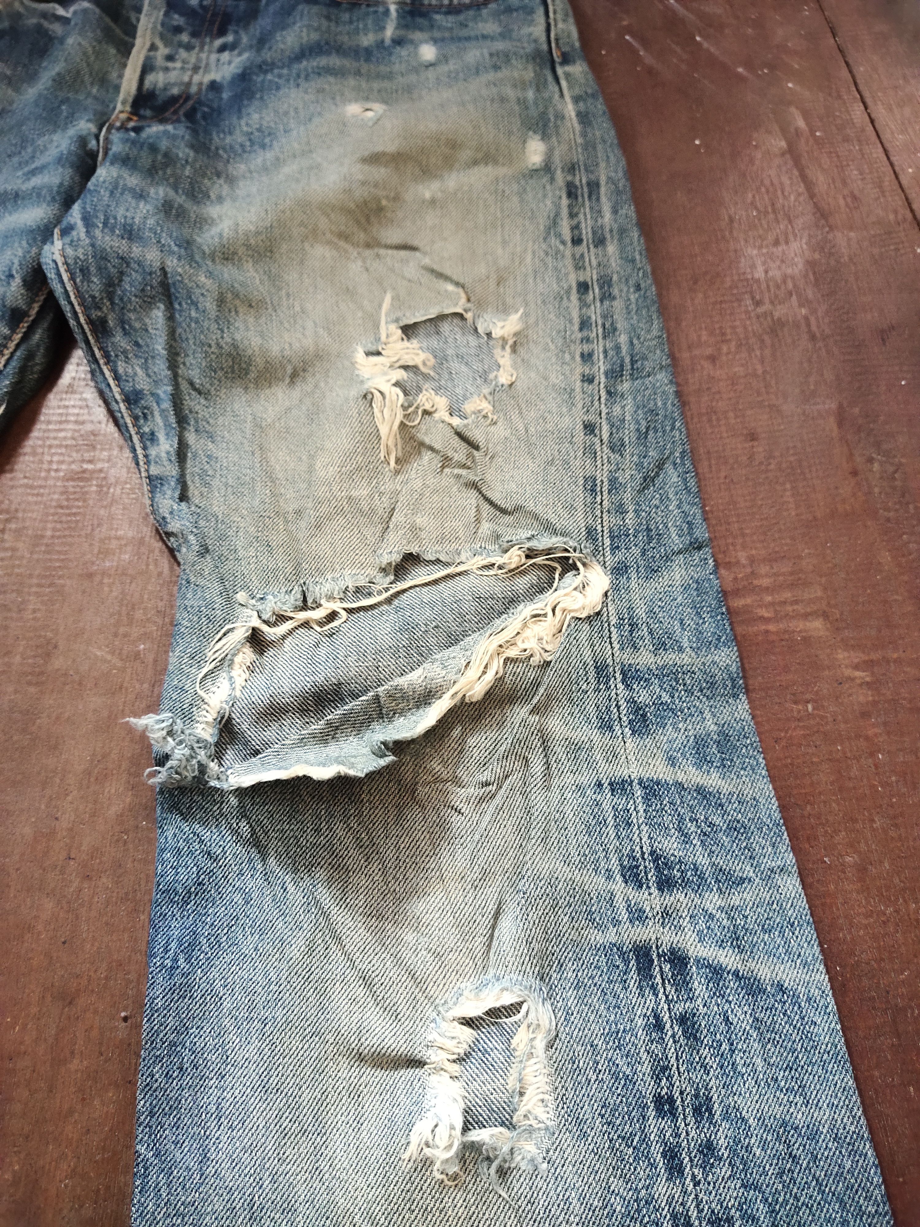 Japanese Brand × Ships Jet Blue Rare ship jet blue distressed denim jeans Size US 31 - 11 Thumbnail