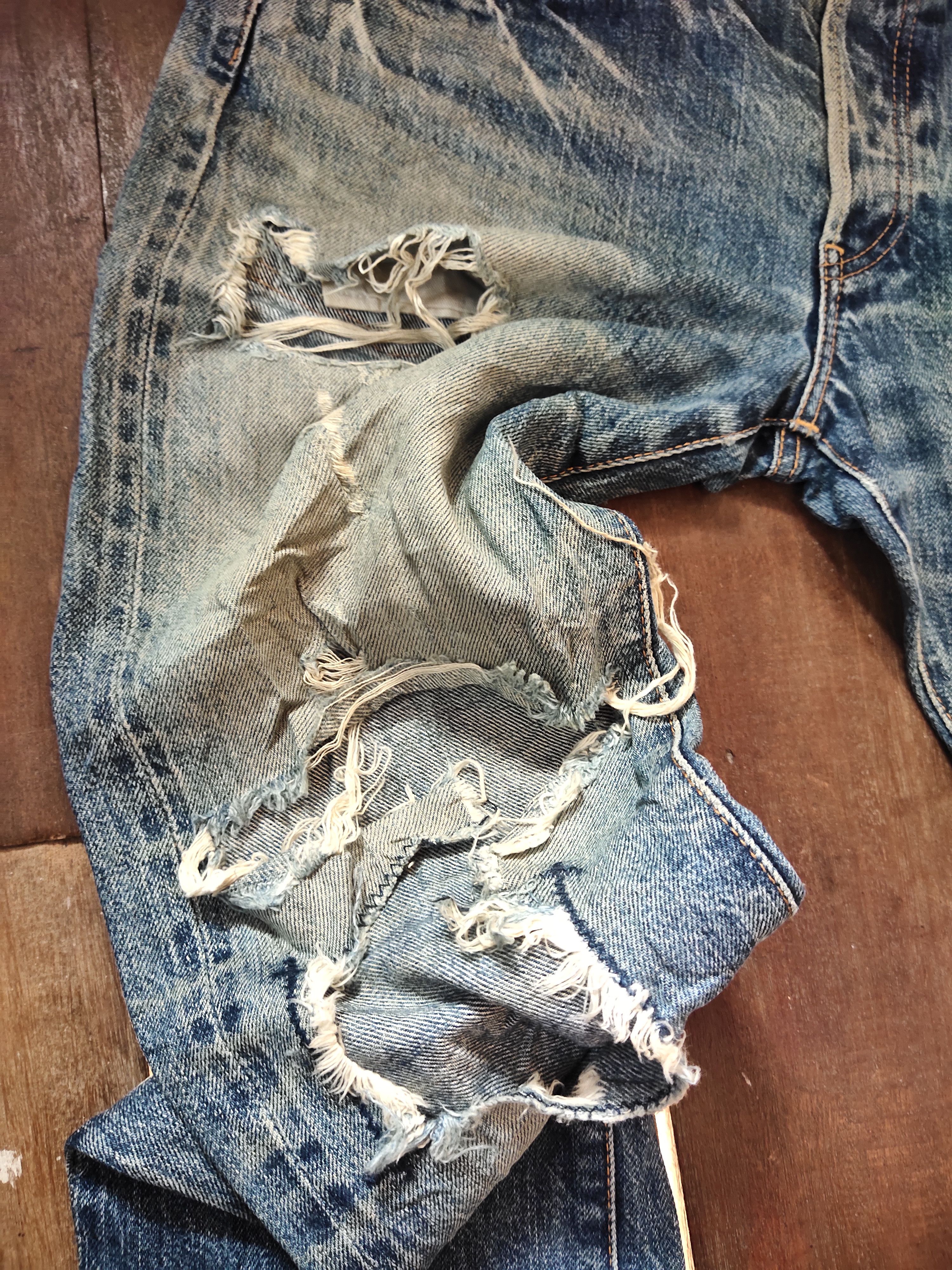 Japanese Brand × Ships Jet Blue Rare ship jet blue distressed denim jeans Size US 31 - 12 Thumbnail