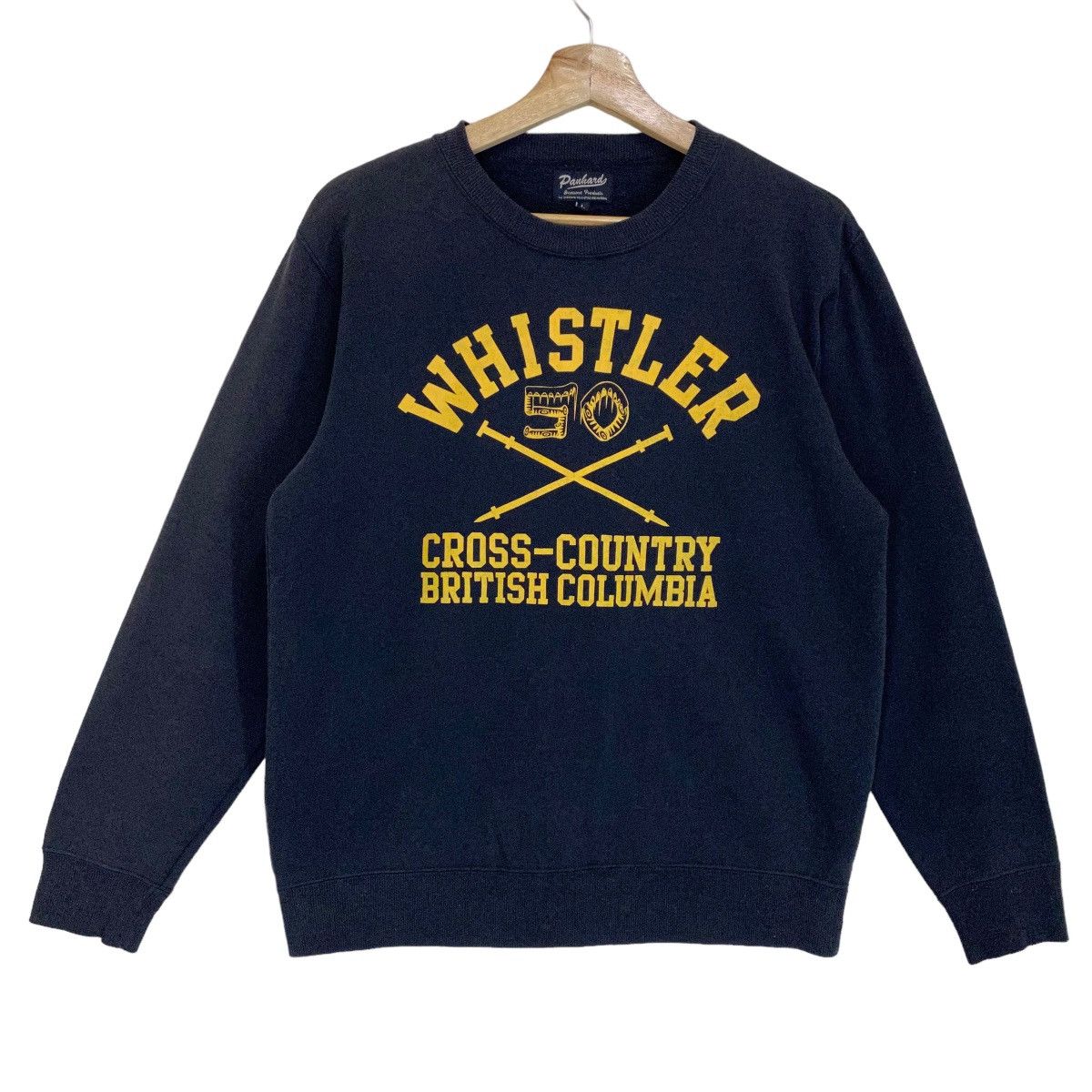image of Vintage Panhard Whistler Big Logo Crewneck Sweatshirt Size M in Black, Men's