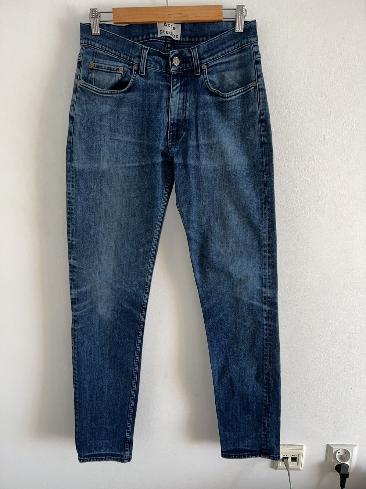 image of Acne Studios Ace Abyss Jeans in Blue, Men's (Size 30)