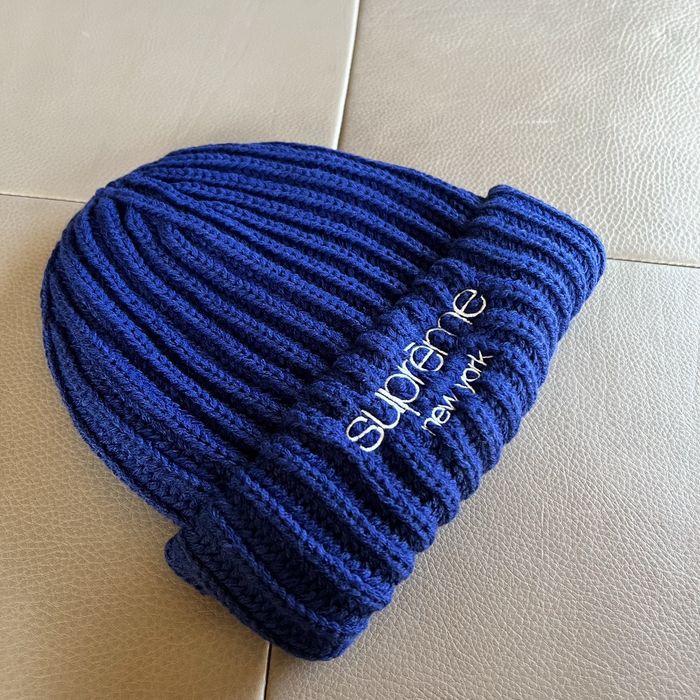 Supreme Supreme Ribbed Beanie Dark Royal | Grailed