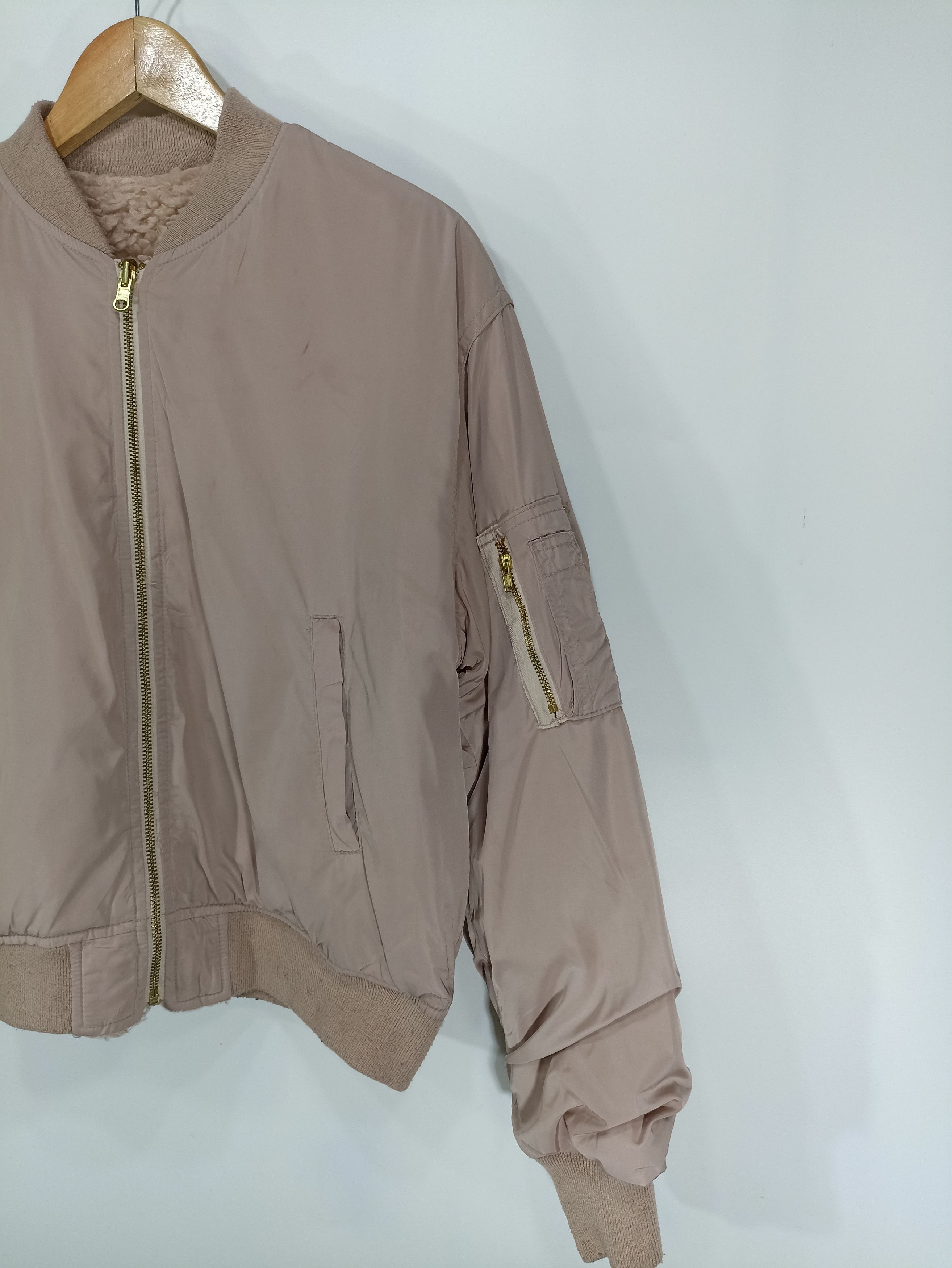 Japanese Brand × Vintage Bomber Cropped Reversible Bulky Fleece Streetwear Size US M / EU 48-50 / 2 - 7 Thumbnail