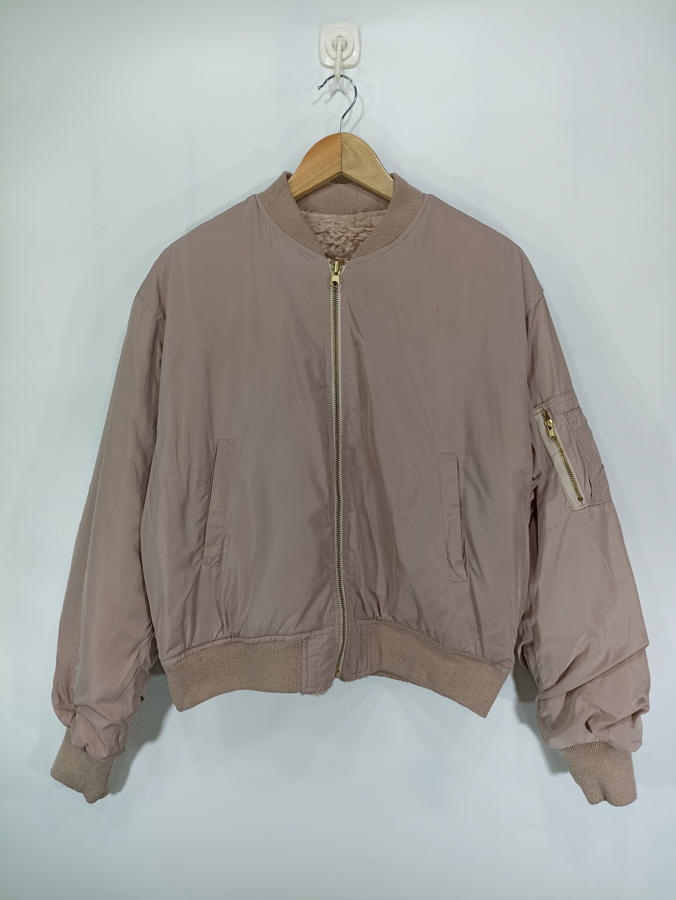 Japanese Brand × Vintage Bomber Cropped Reversible Bulky Fleece Streetwear Size US M / EU 48-50 / 2 - 10 Thumbnail