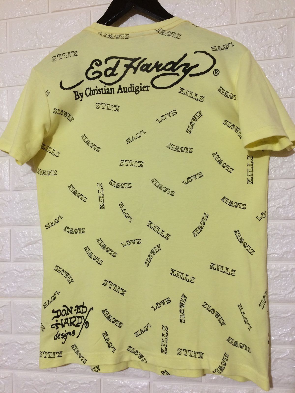 Christian Audigier Ed Hardy Punk Yellow T-Shirt Size US M / EU 48-50 / 2 - 2 Thumbnail