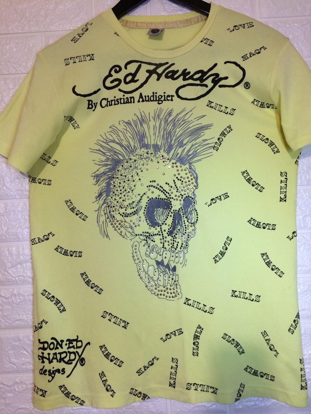 Christian Audigier Ed Hardy Punk Yellow T-Shirt Size US M / EU 48-50 / 2 - 1 Thumbnail