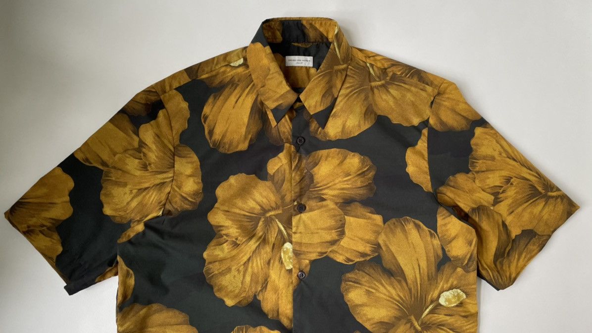 Dries Van Noten S/S 20 Hibiscus Print Shirt Size US M / EU 48-50 / 2 - 2 Thumbnail