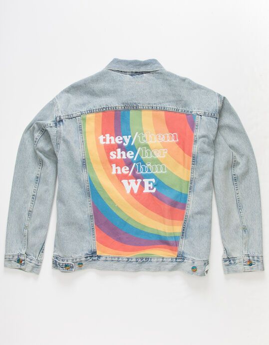 Levi's 🌈Print liberation capsule denim trucker jacket Size US M / EU 48-50 / 2 - 4 Thumbnail