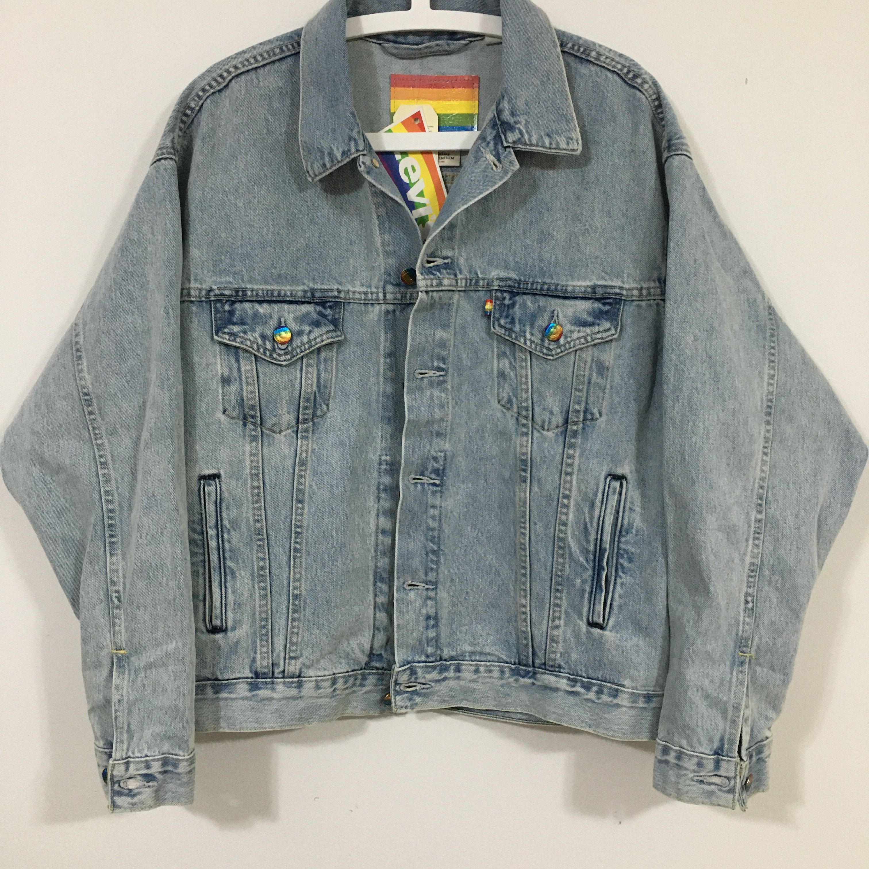 Levi's 🌈Print liberation capsule denim trucker jacket Size US M / EU 48-50 / 2 - 7 Thumbnail