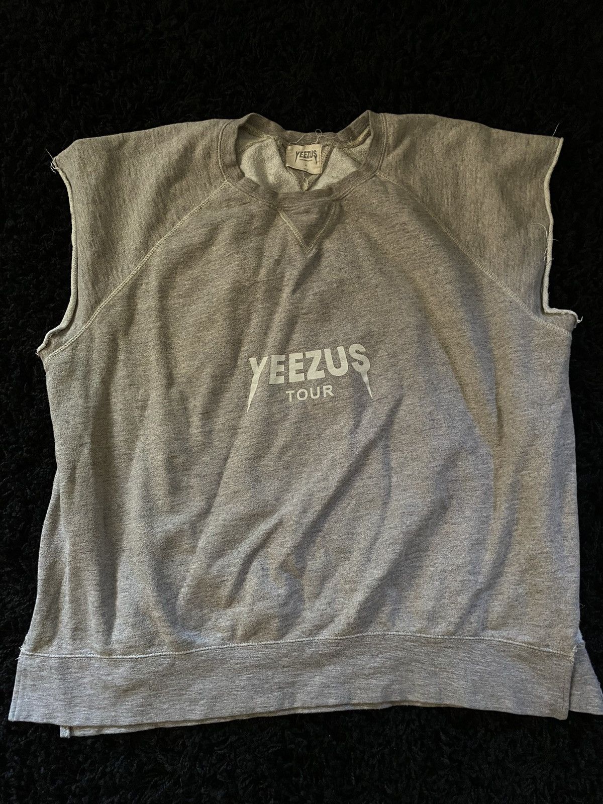 image of Kanye West Yeezus Tour Sleeveless Sweatshirt XL in Grey, Men's