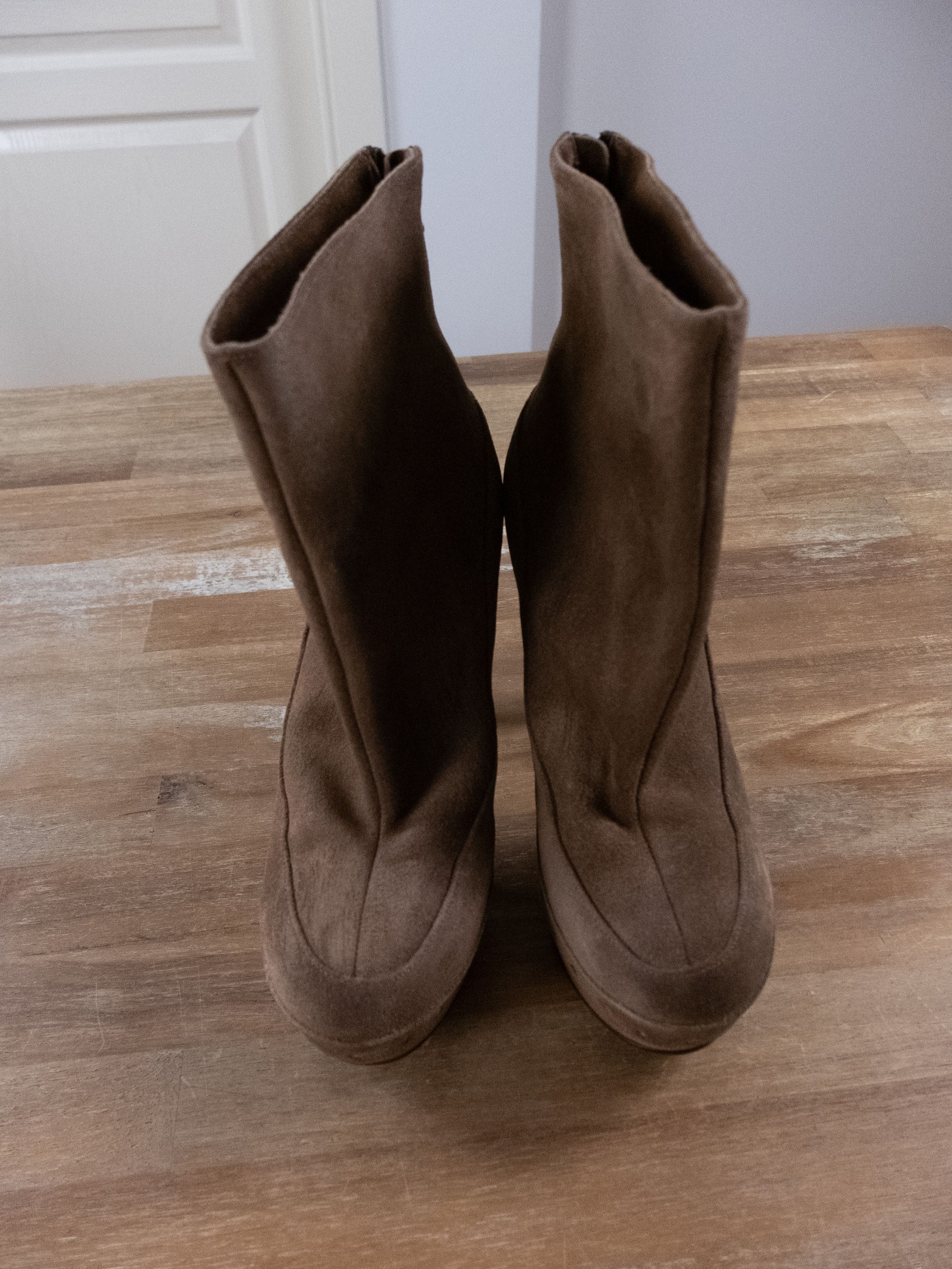 Marni MARNI brown suede & wood platform ankle boots 9.5 39.5 Size US 9.5 / IT 39.5 - 2 Thumbnail