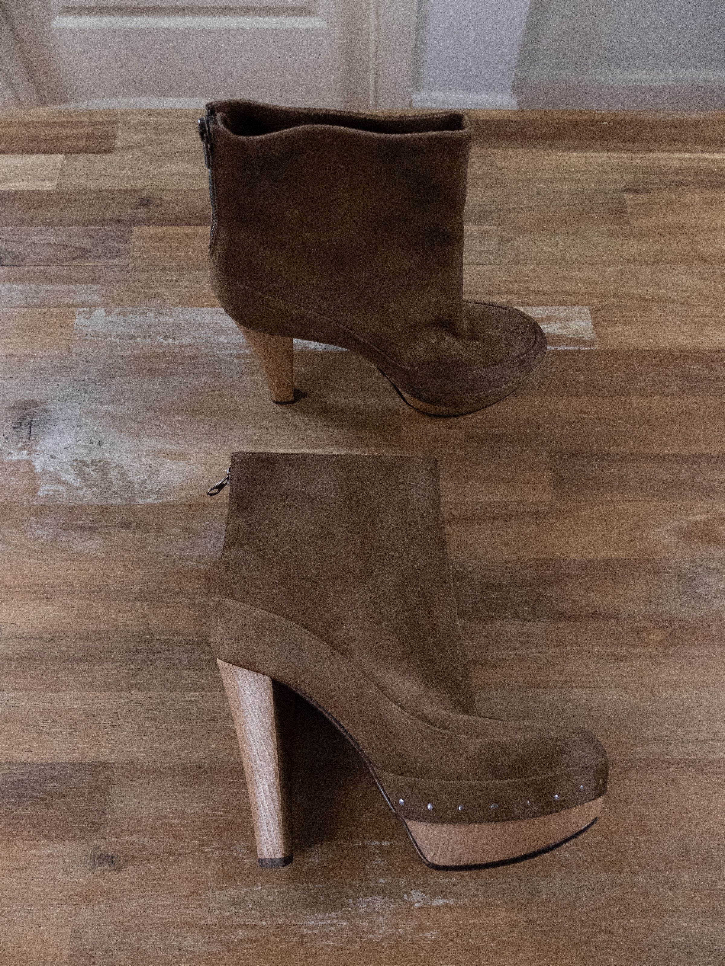 Marni MARNI brown suede & wood platform ankle boots 9.5 39.5 Size US 9.5 / IT 39.5 - 1 Thumbnail