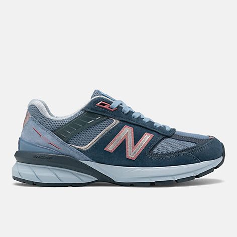 image of New Balance 990V5 Made In Usa Shoes in Orion Blue/Lynx Blue, Women's (Size 7)