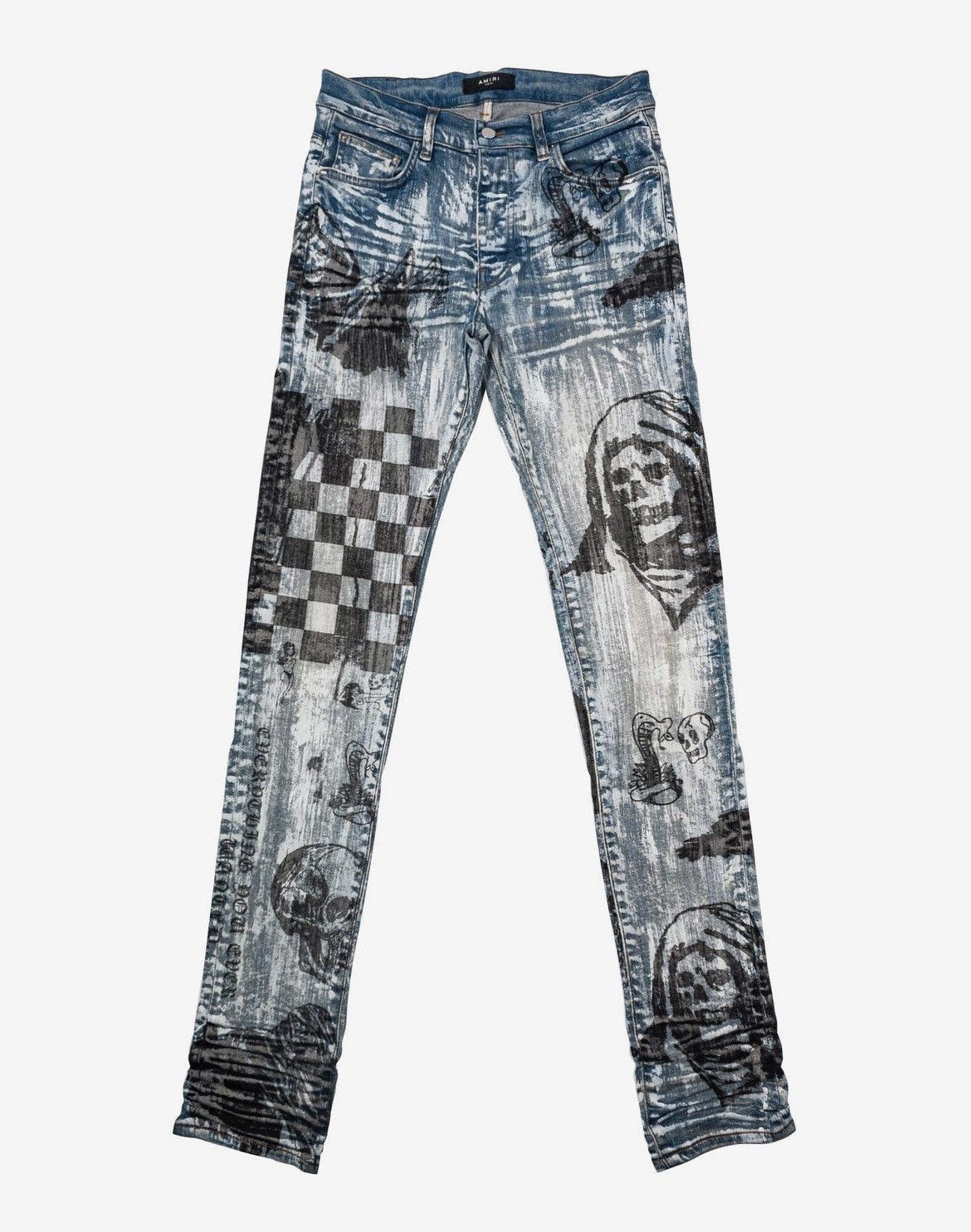 AMIRI Wes Lang Sketch Straight Fit Jeans Blue Men's - SS23 - US