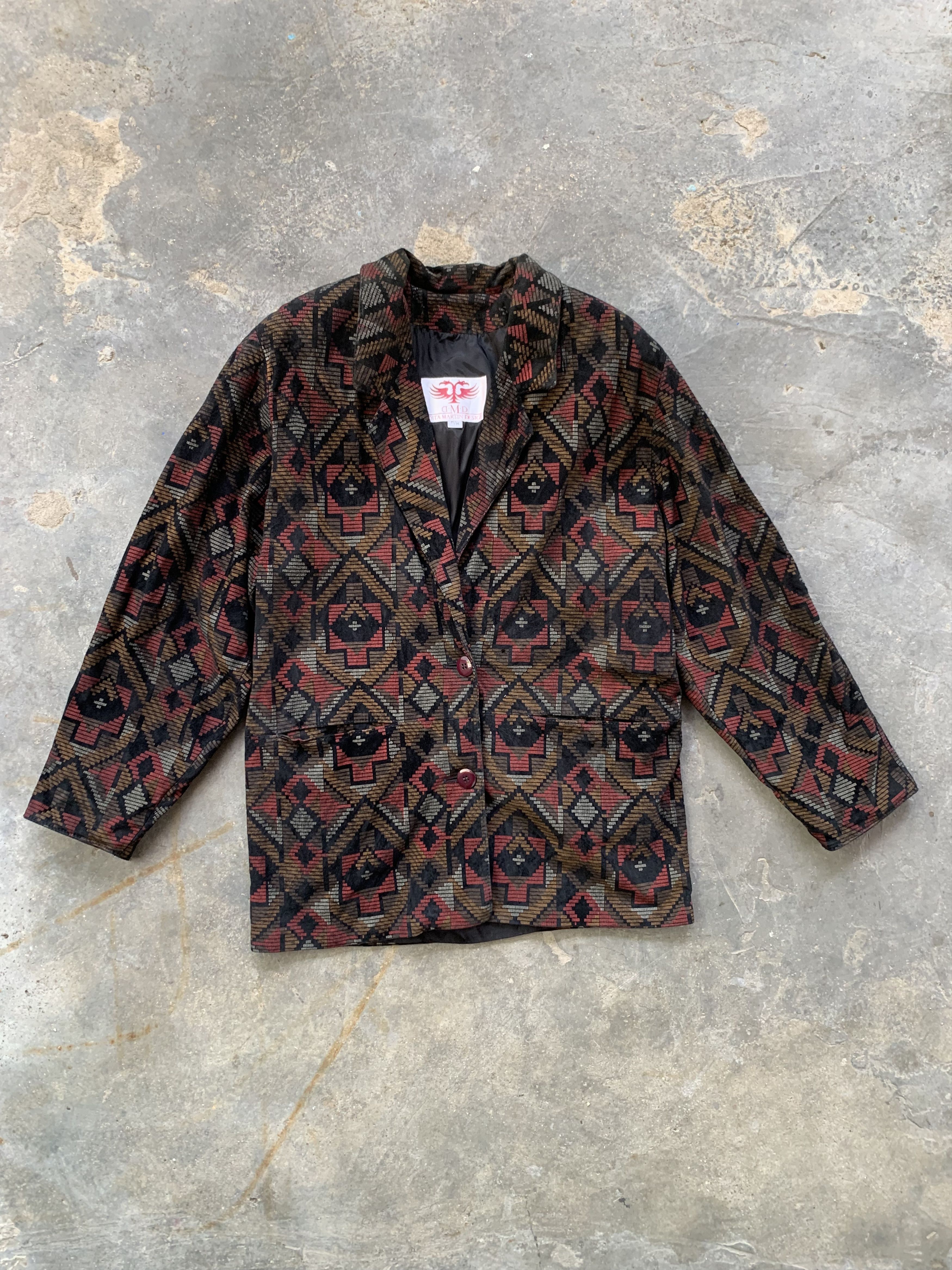 Other Vintage Dita Martin Design Abstract Leather Blazer Size 44L - 1 Thumbnail