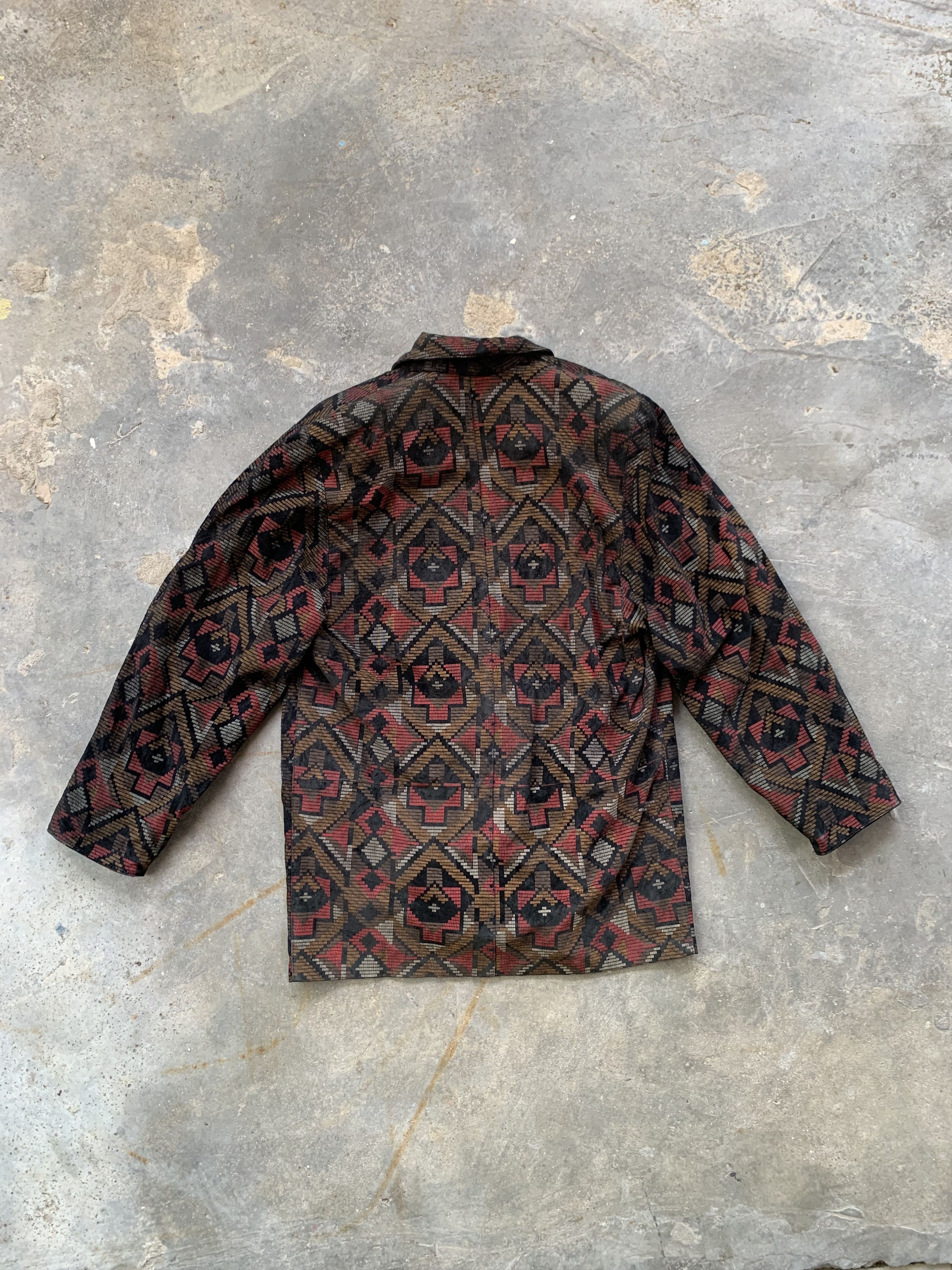 Other Vintage Dita Martin Design Abstract Leather Blazer Size 44L - 2 Thumbnail