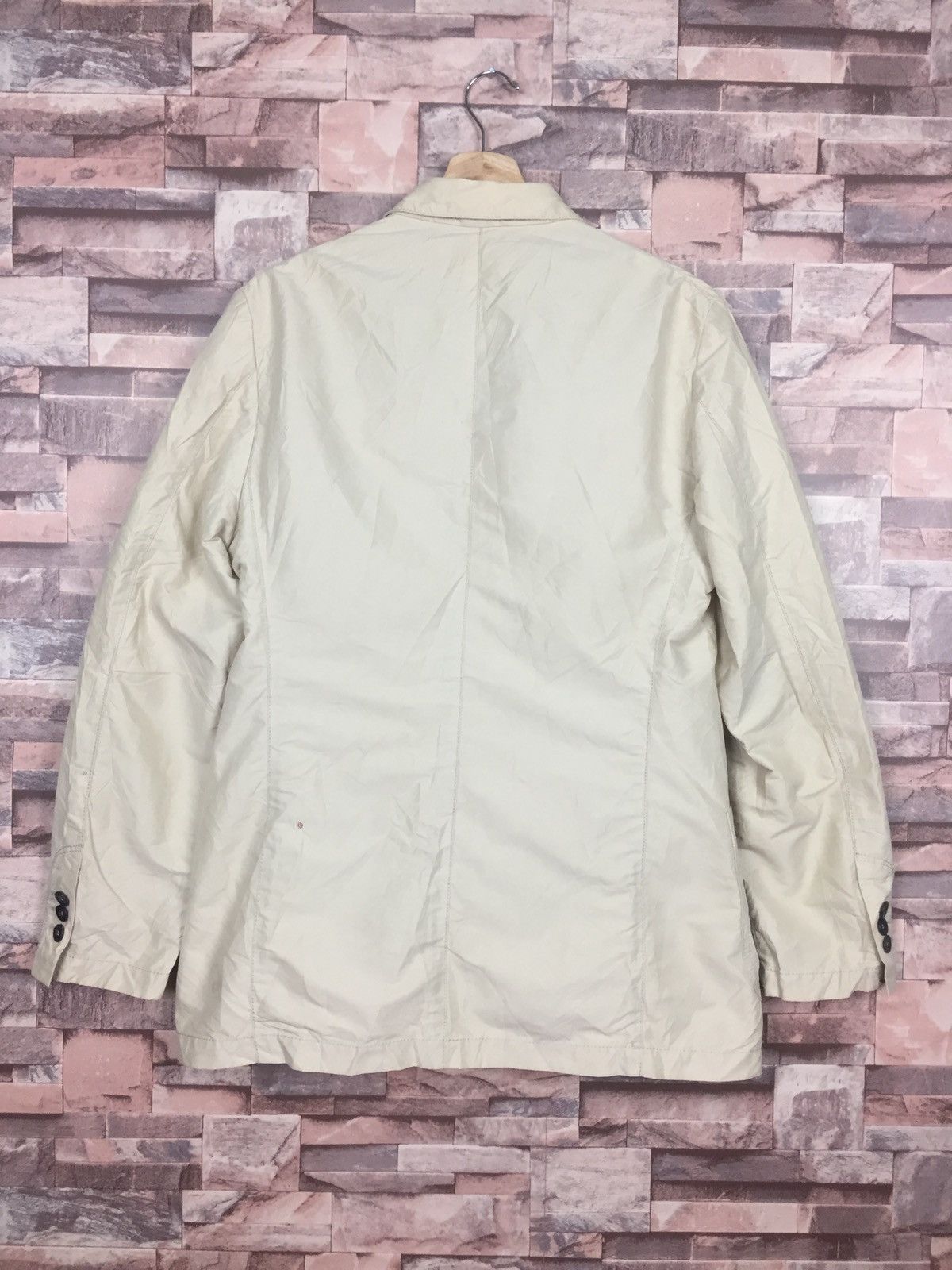 Armani Armani Collezioni Algodon Blazer Jacket Beige Size 48S - 3 Thumbnail