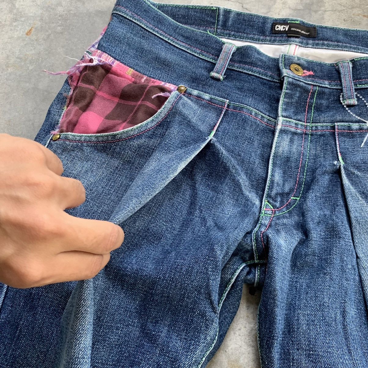 Japanese Brand MadeInJapan Concave Attempt Patchwork Flared WIDELEG Jeans Size US 32 / EU 48 - 4 Thumbnail