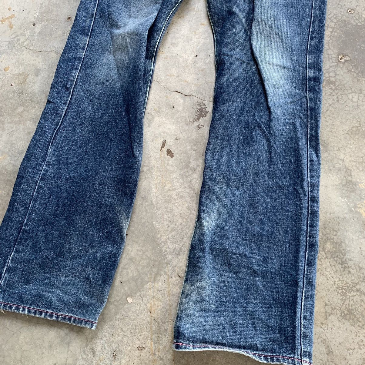 Japanese Brand MadeInJapan Concave Attempt Patchwork Flared WIDELEG Jeans Size US 32 / EU 48 - 2 Thumbnail