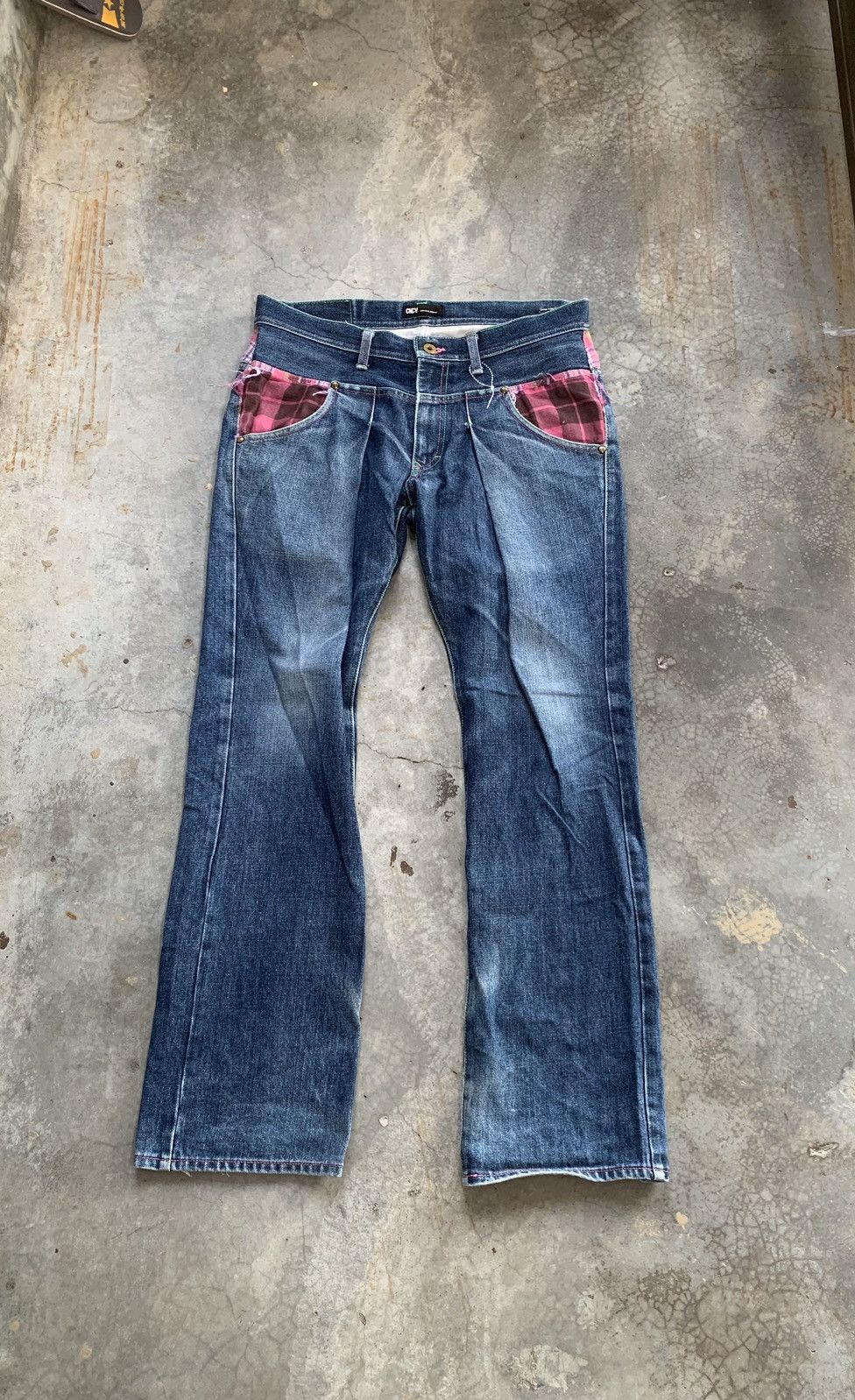 Japanese Brand MadeInJapan Concave Attempt Patchwork Flared WIDELEG Jeans Size US 32 / EU 48 - 1 Thumbnail