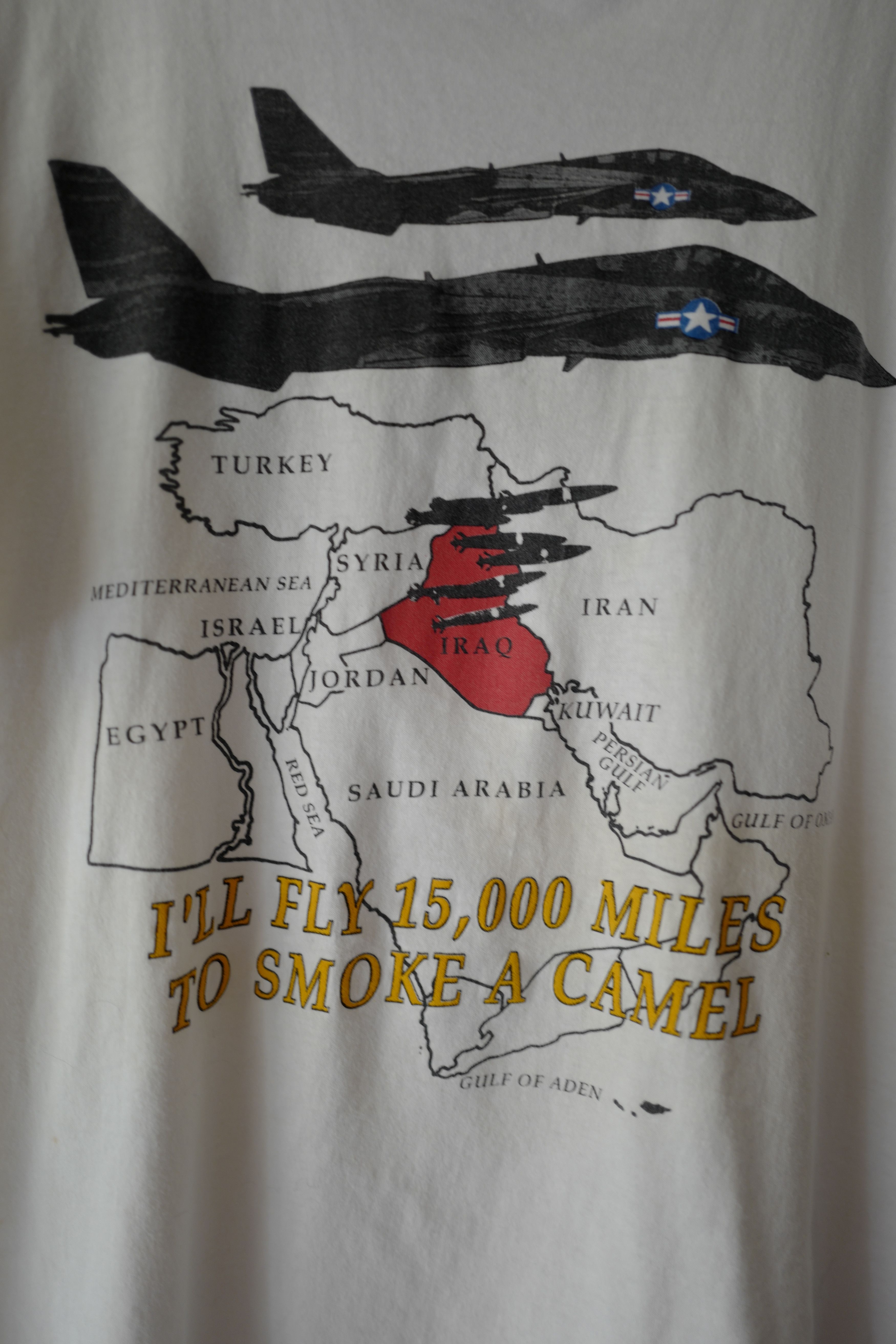Vintage Vintage Air Force / Iraq / Smoke a Camel Tee Size US XL / EU 56 / 4 - 2 Thumbnail