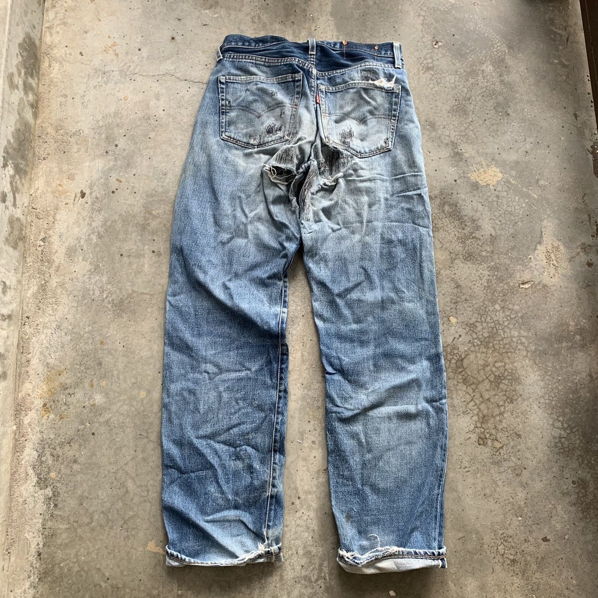 Levi's Vintage 90s Levis Big E Trashed Distressed Jeans Denim Pant Size US 29 - 6 Thumbnail