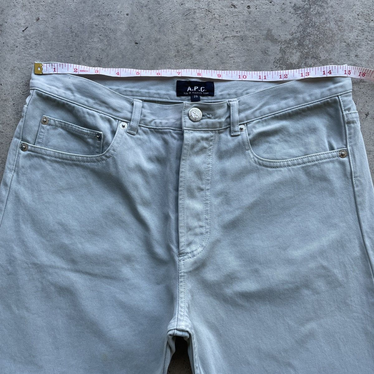 A.P.C. W30x27🔥 Vintage A.P.C Faded Trousers Casual Pants 5 Pocket Size US 30 / EU 46 - 7 Thumbnail
